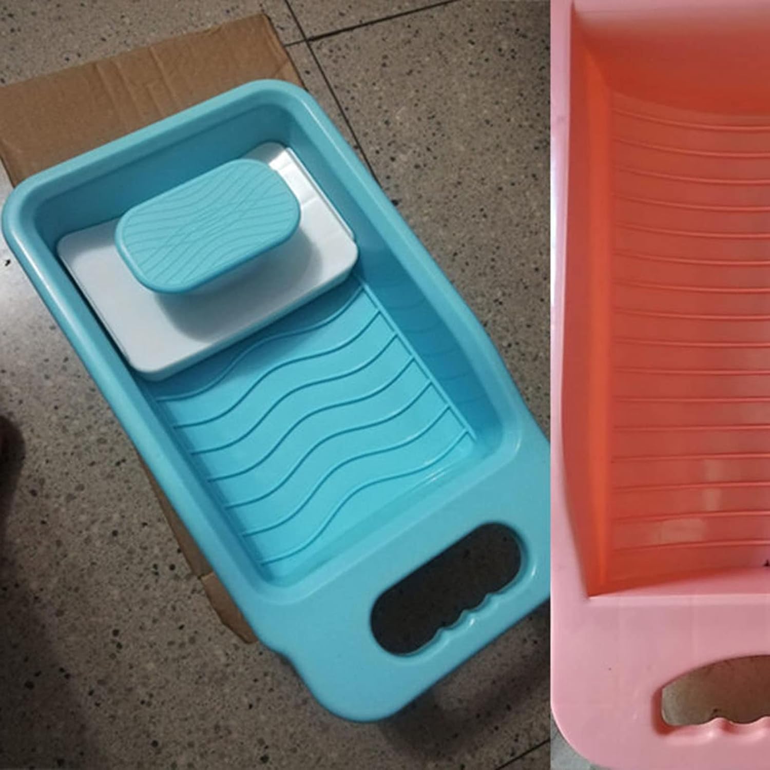DCFV Plastic Mini Washboard with Handle 2 Sizes Green