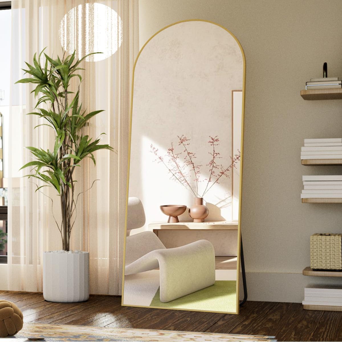 Koonmi 65x24 Arched Gold Full Length Mirror