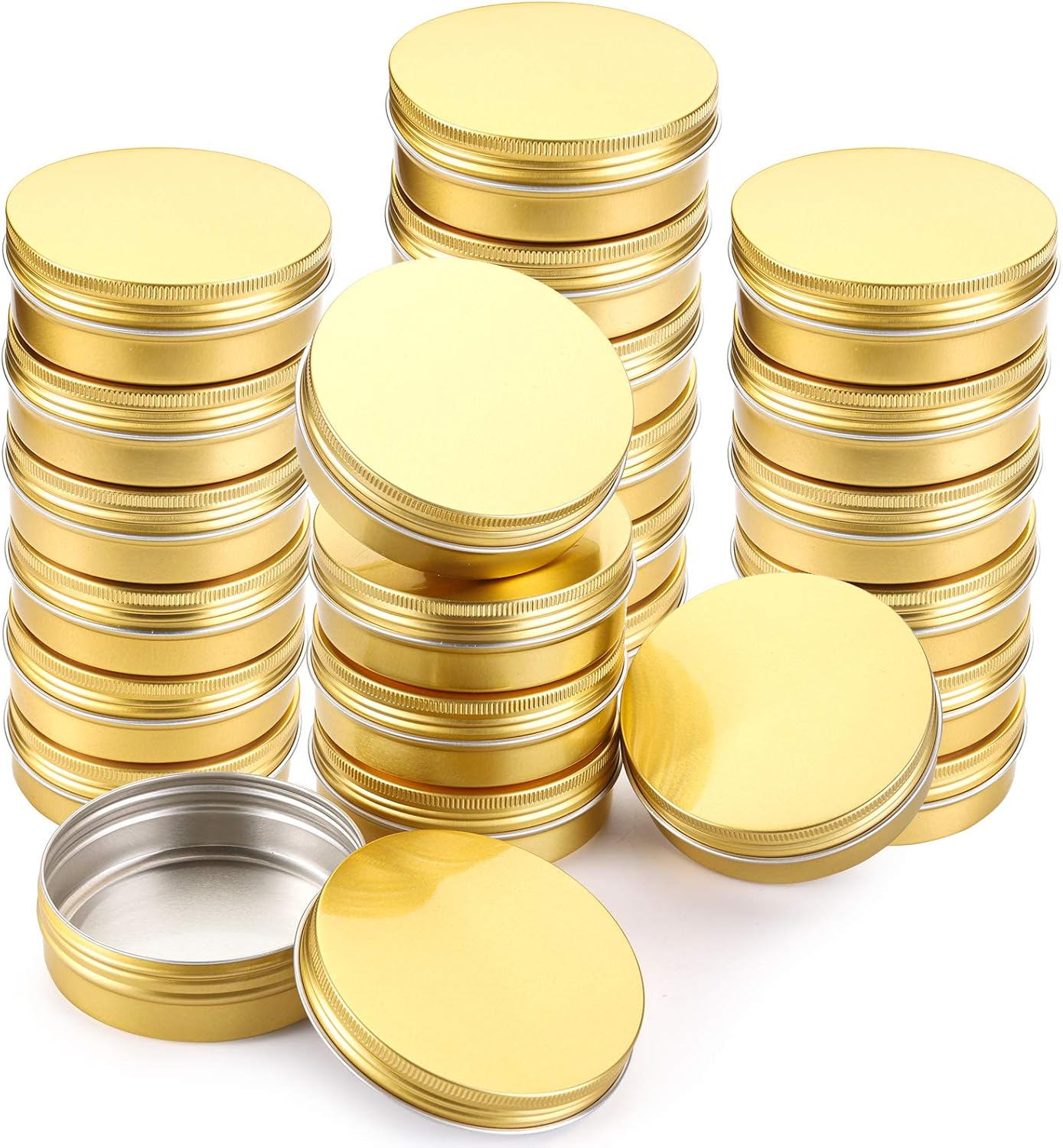 Foraineam 24-Piece 4 Oz Golden Aluminum Storage Tins