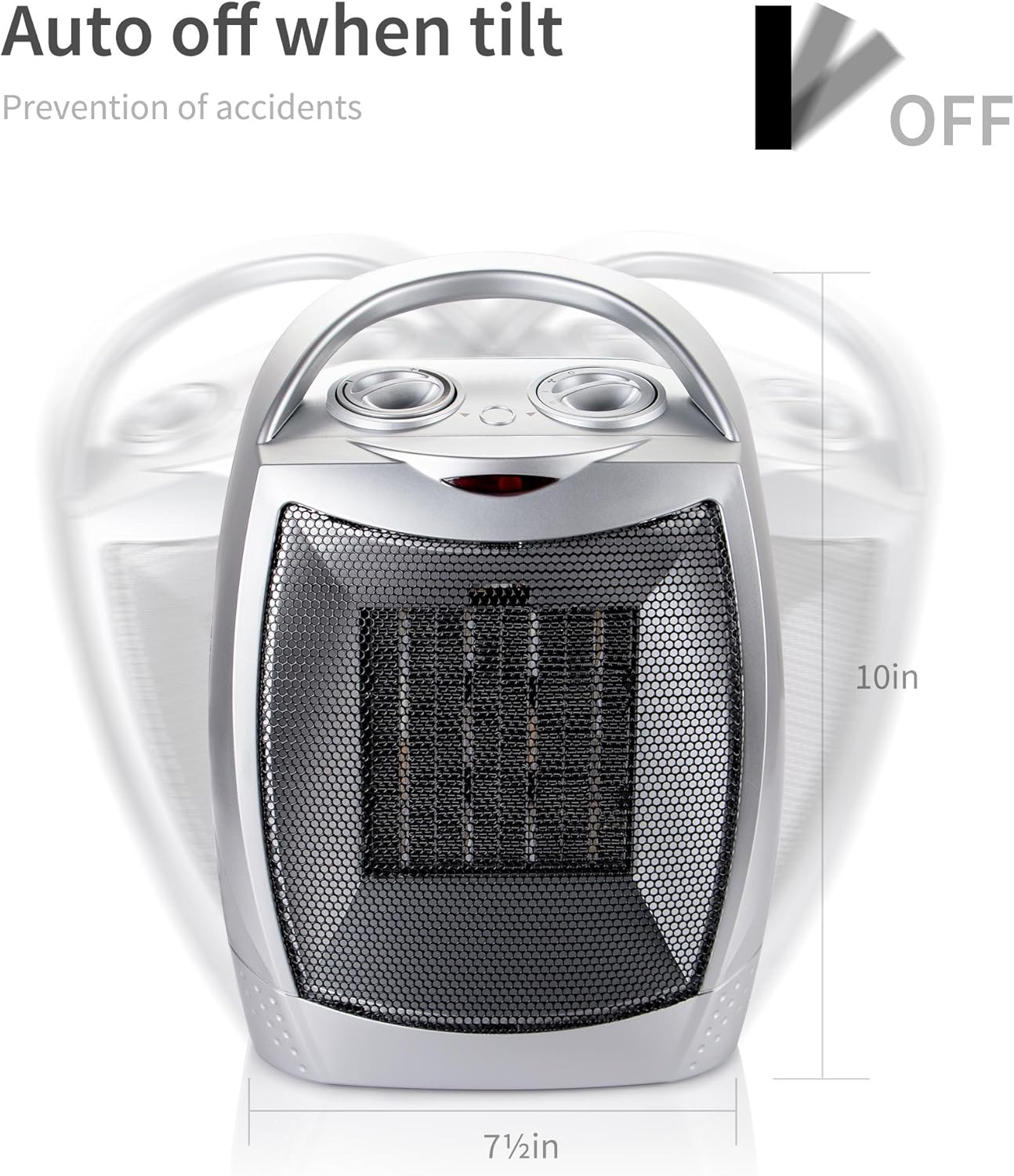Moonflor 1500W Silver Radiant Space Heater