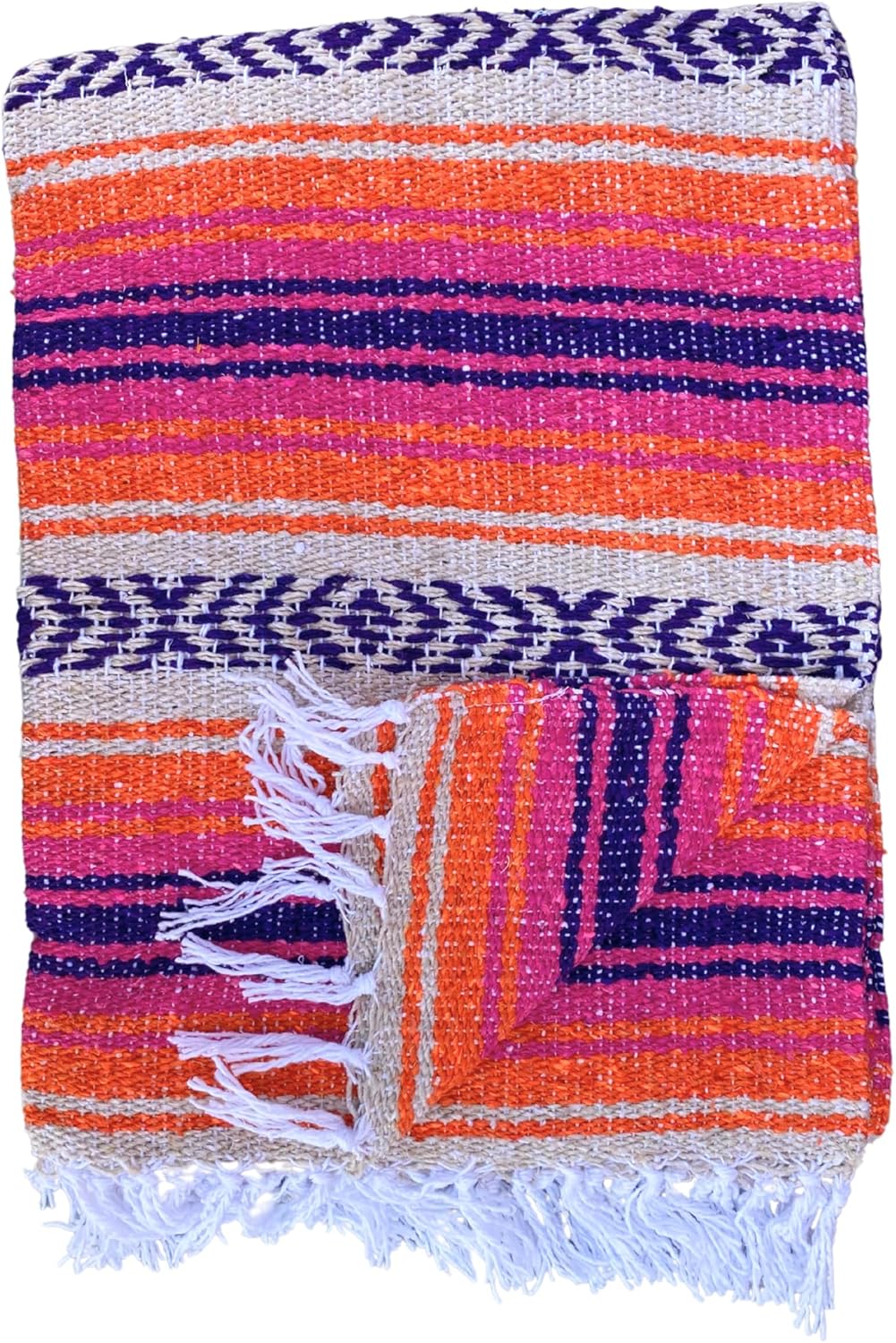 Del Mex Classic Mexican Blanket 70x50 Pink Orange