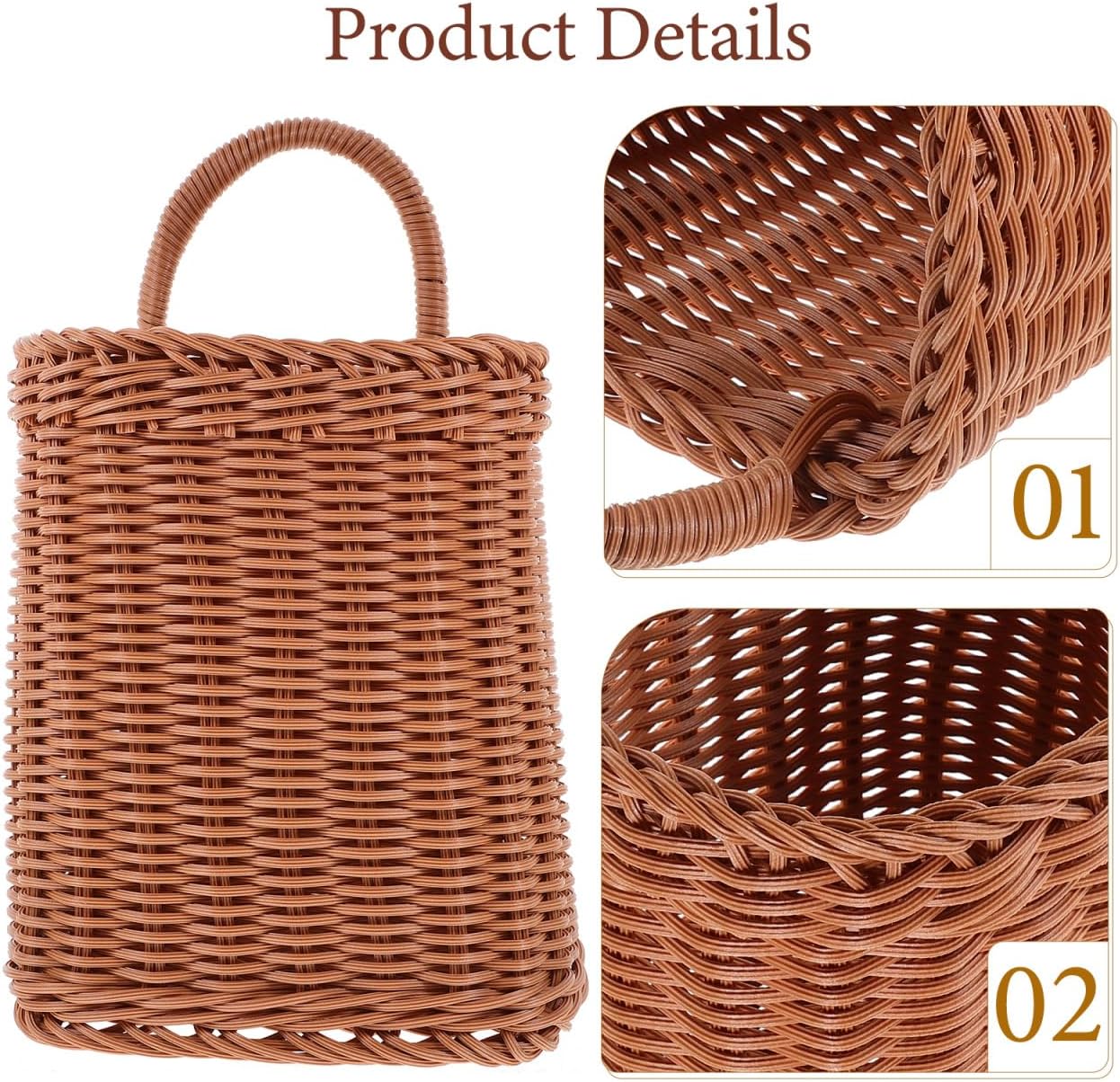 Angoily Hanging Wicker Basket with Rattan Design