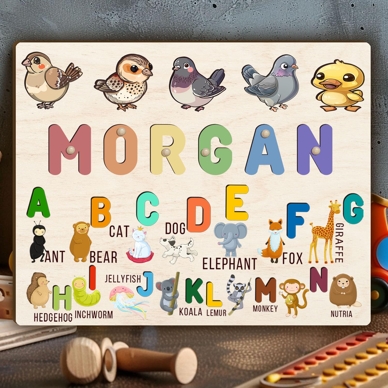 Personalized Wooden Name Puzzle for Kids 1
