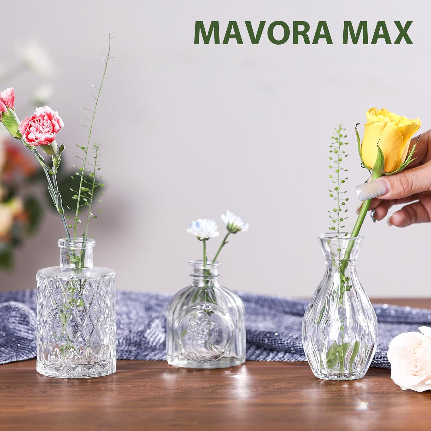Mavora Max Clear Bud Vases 32-Pack Set