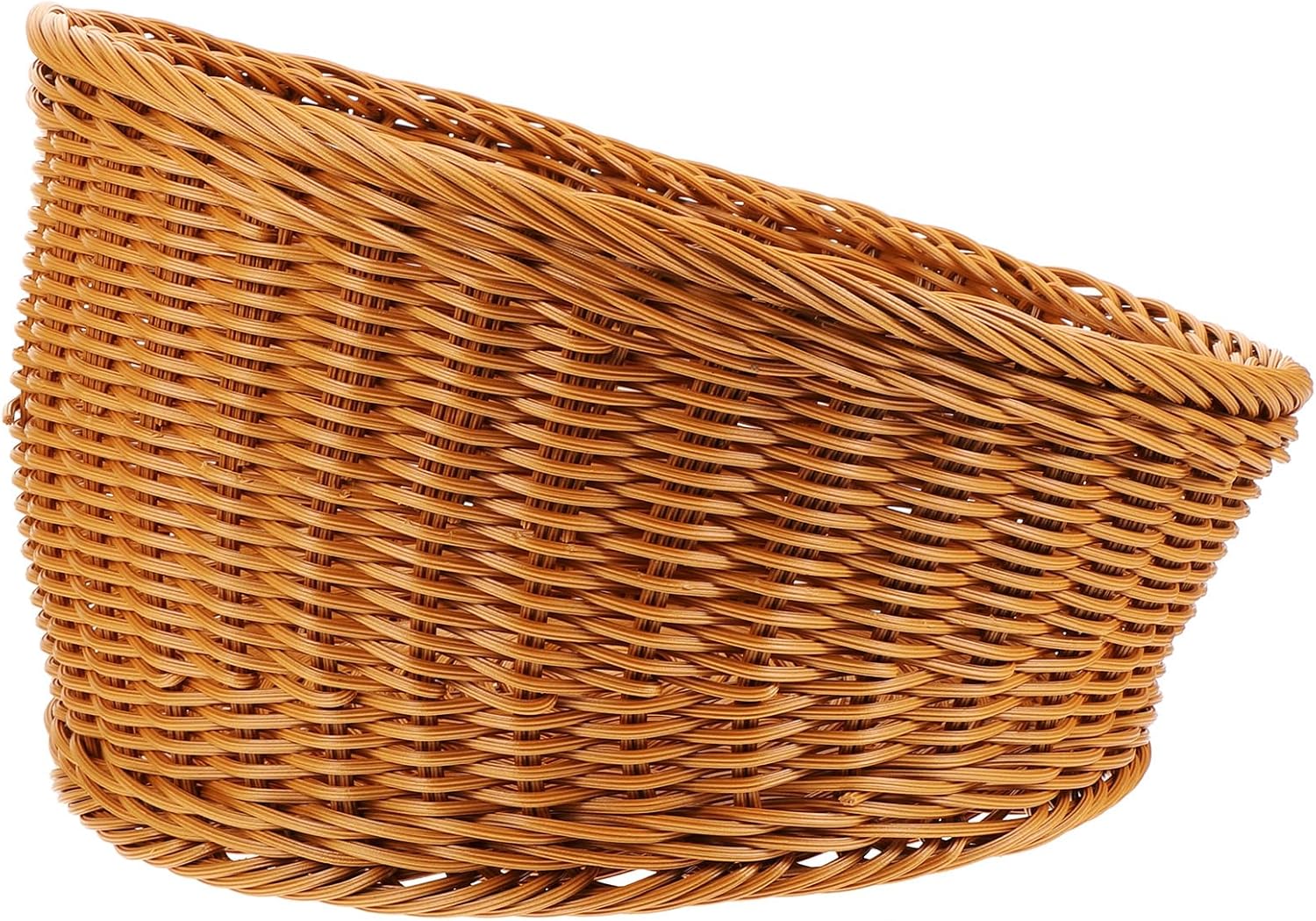 Amosfun Artificial Wicker Bread Basket Round Food Storage Basket 12x12x75 Inch