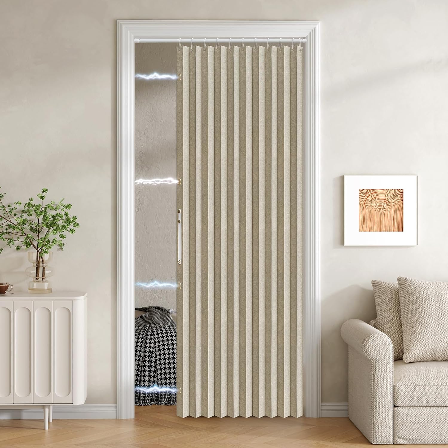 Jilron Blackout Fabric Door Curtain with Magnetic Closure