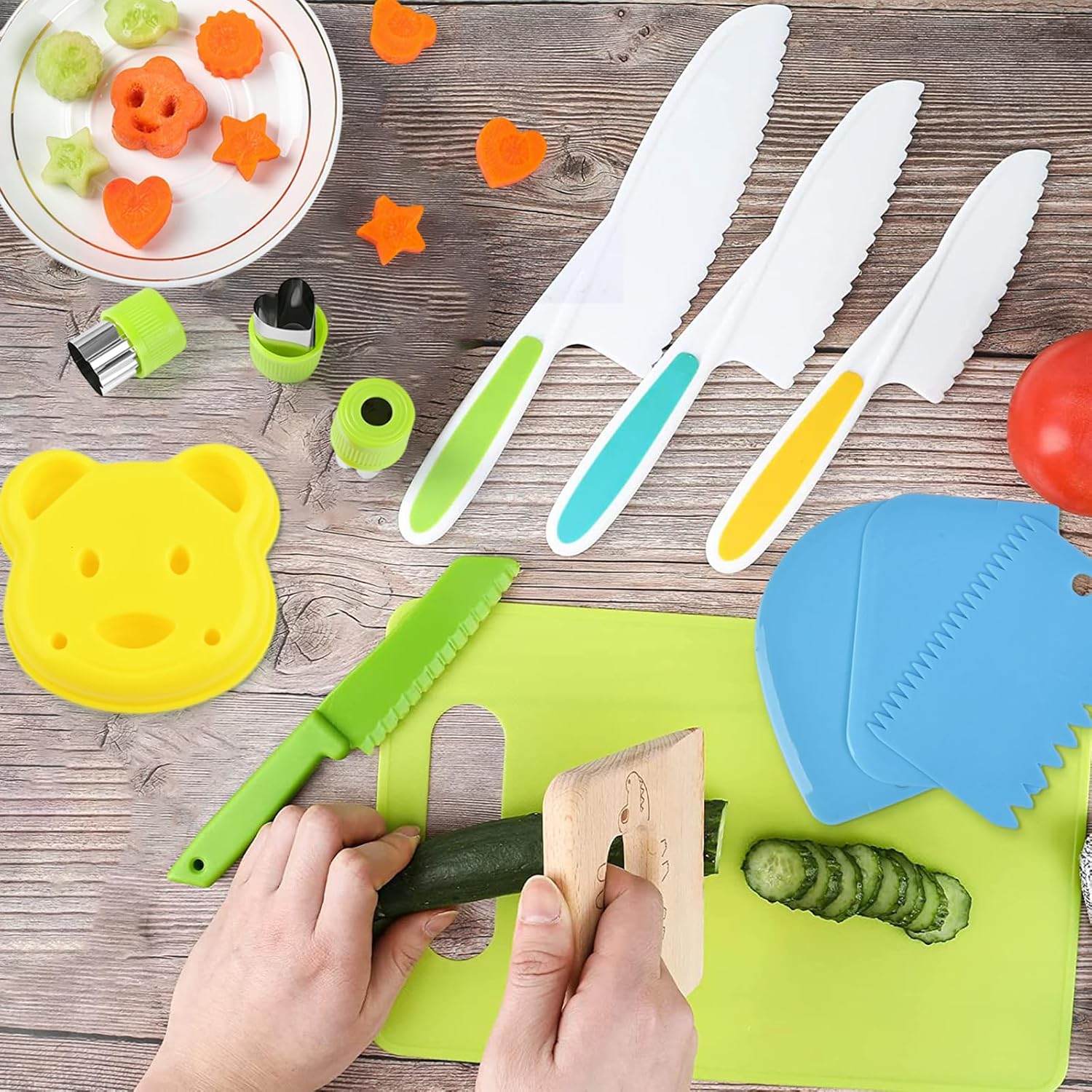 26PCS Kids Knife Set for Real Cooking and Play