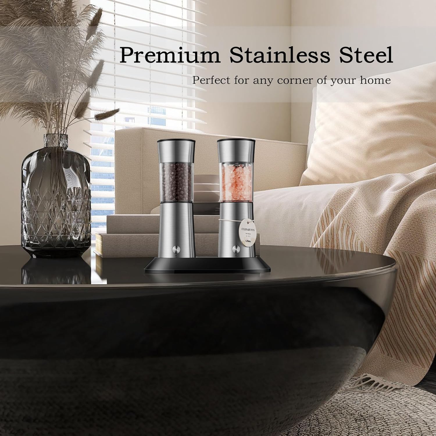 Gravity Electric Salt and Pepper Grinder Set