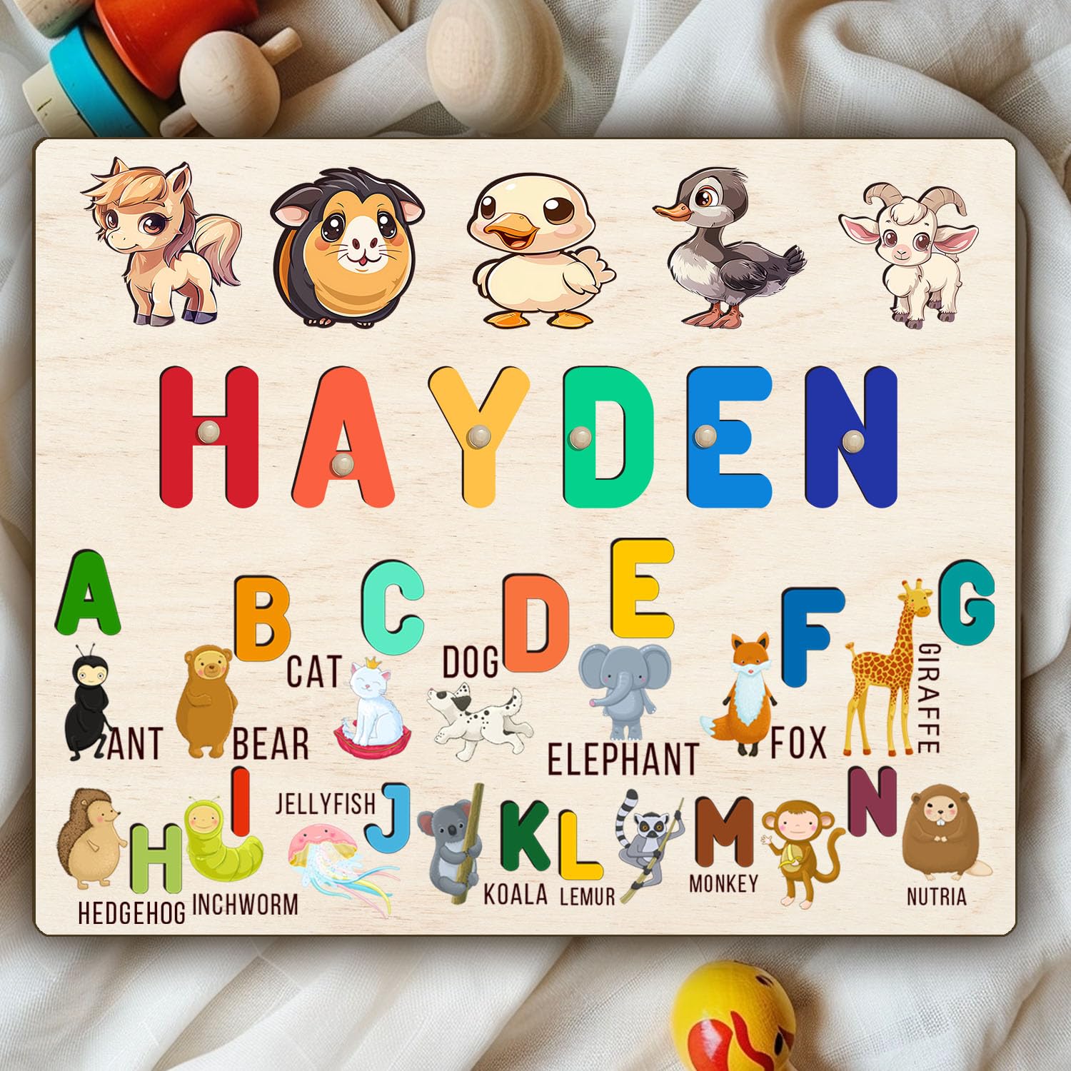 Personalized Wooden Name Puzzle For Kids 1-3