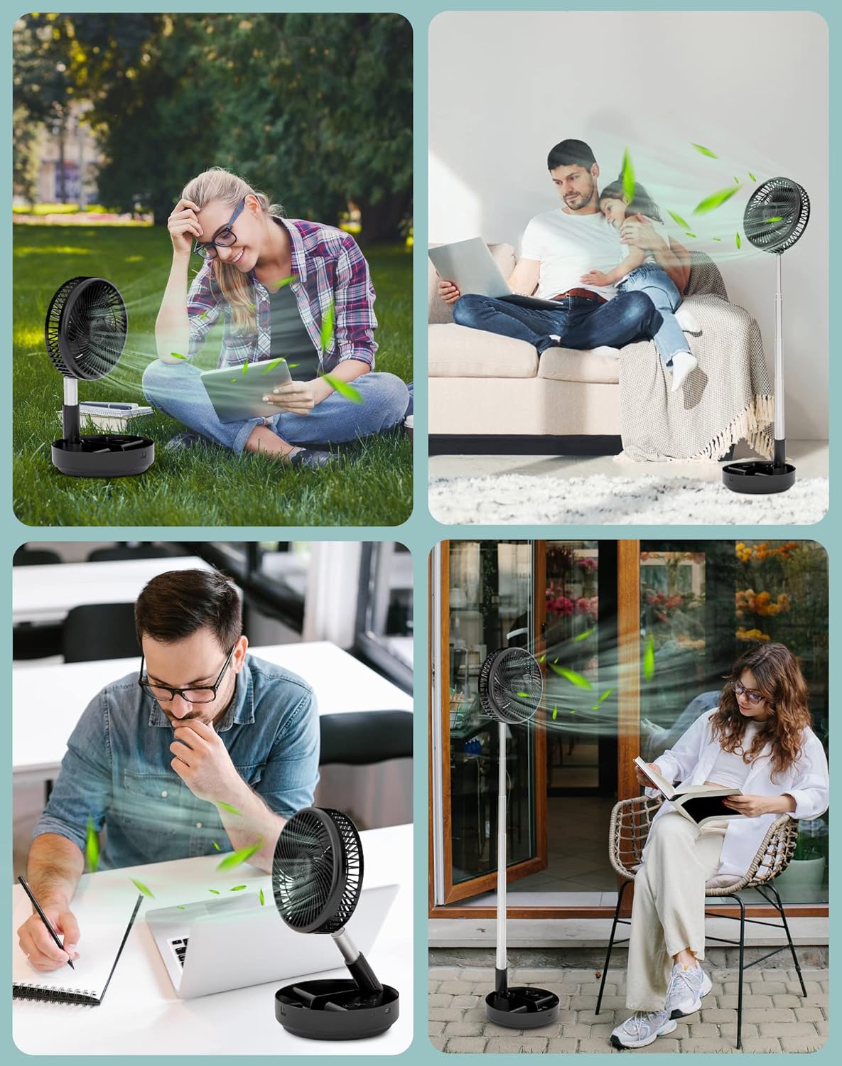 Primevolve Portable Oscillating Fan with USB and Remote 77 Inch Black