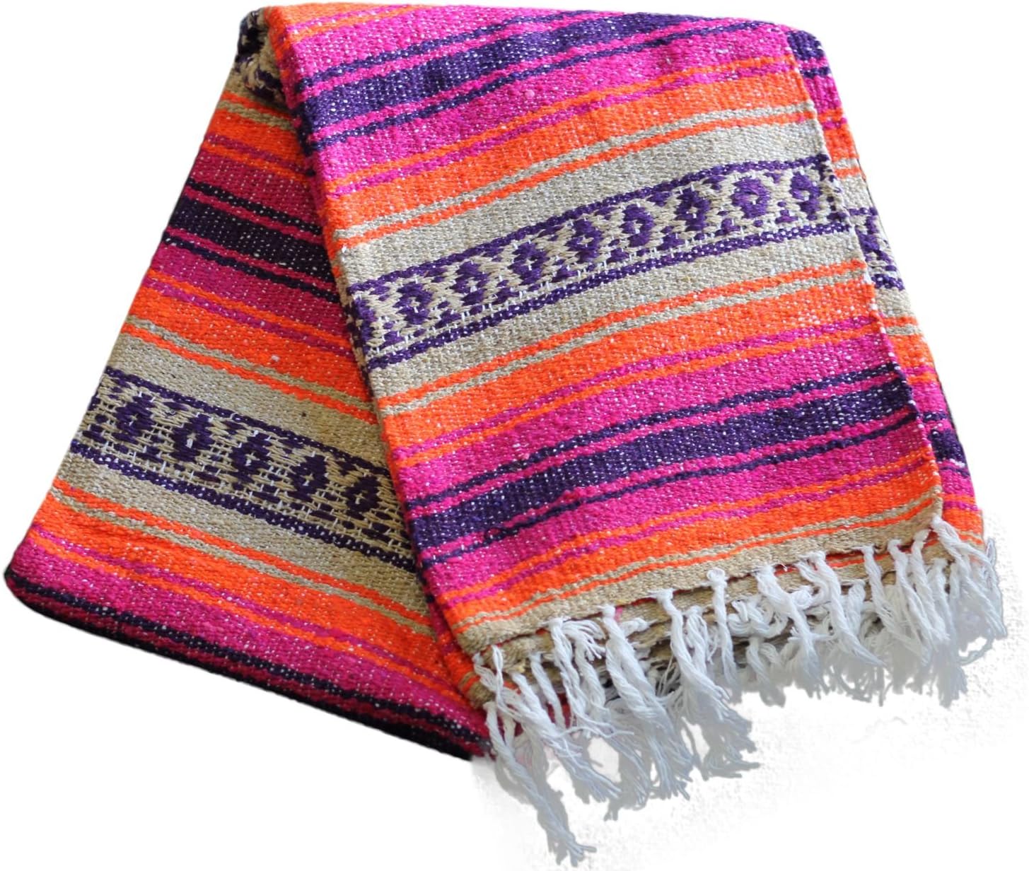 Del Mex Classic Mexican Blanket 70x50 Pink Orange