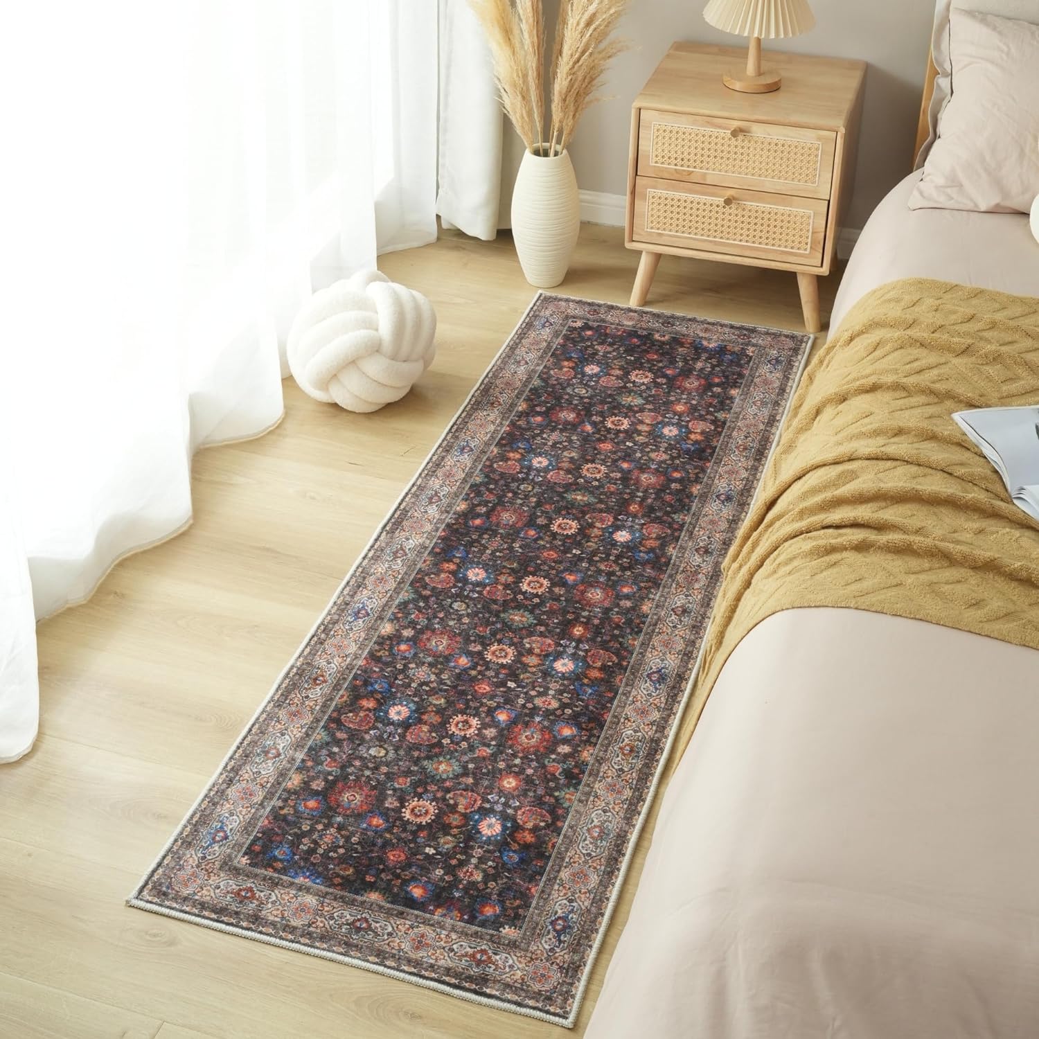 Dark Espresso Runner Rug for Hallway Kitchen Non Slip 26x8