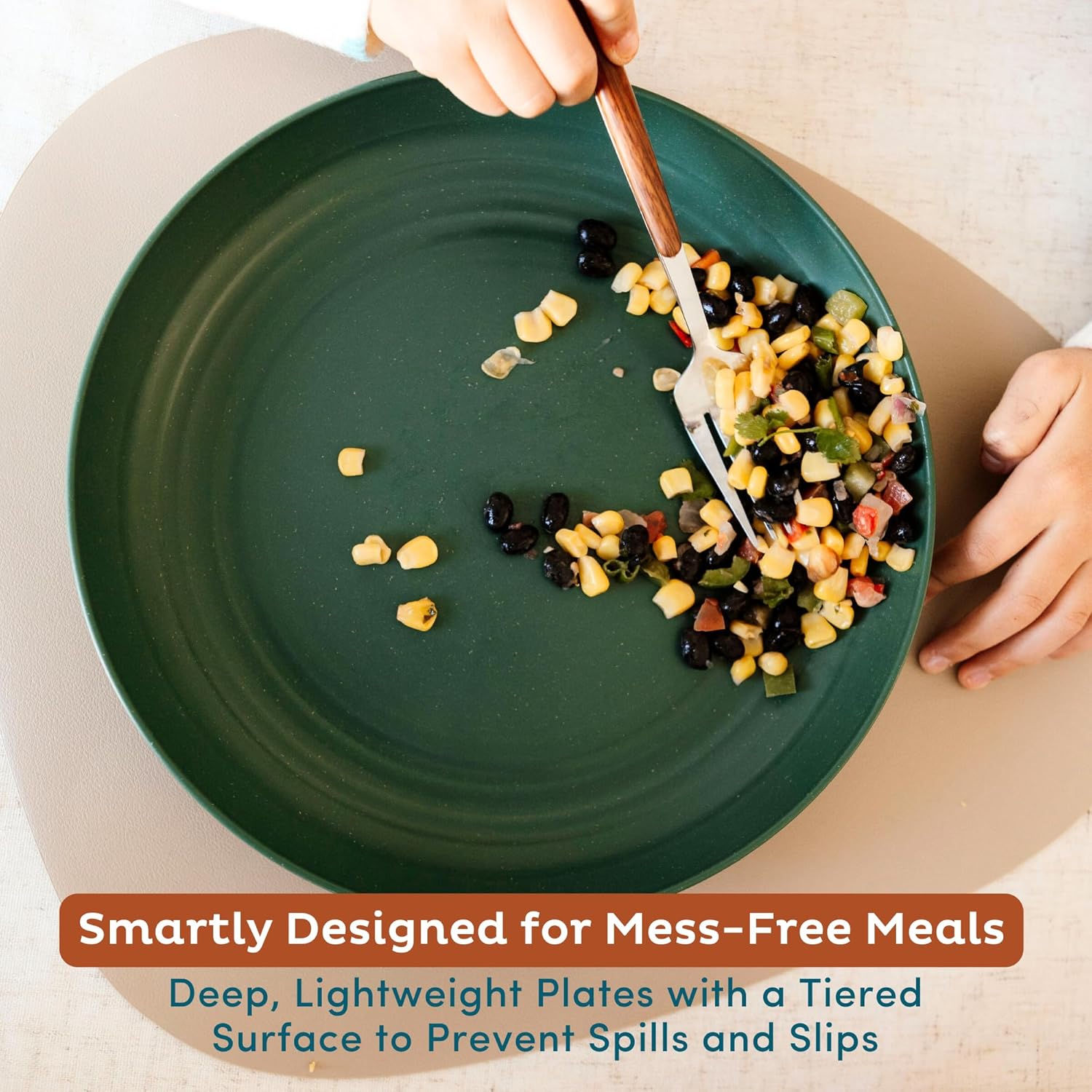 Nook Theory Reusable Wheat Straw Plates 8 Pcs Mellow 9