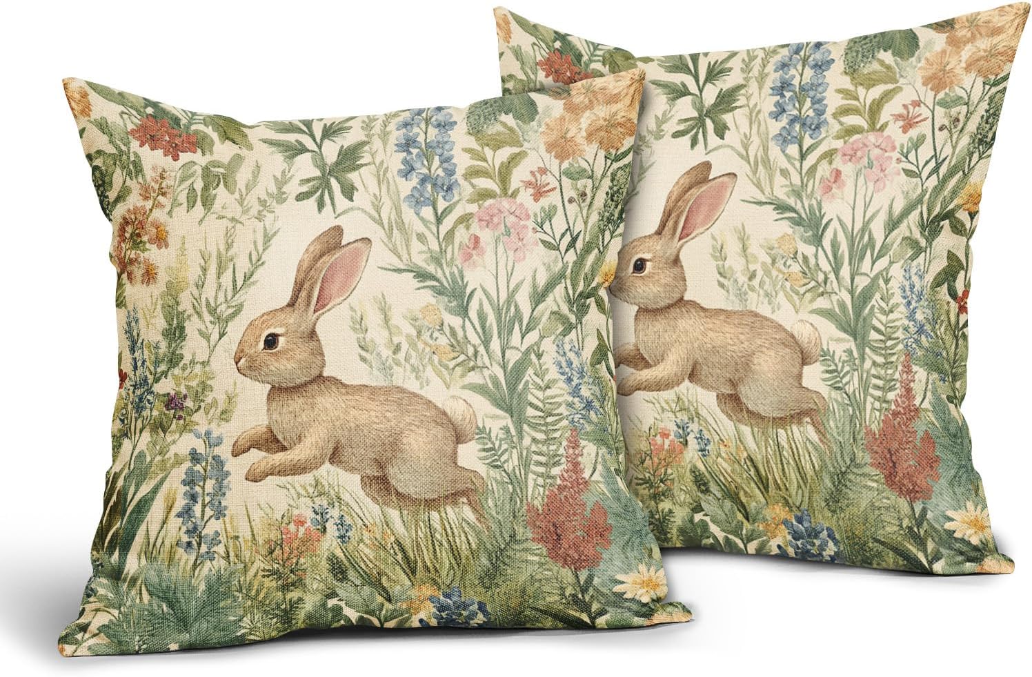 Spring Floral Pillow Covers Set of 2 16x16 Inch