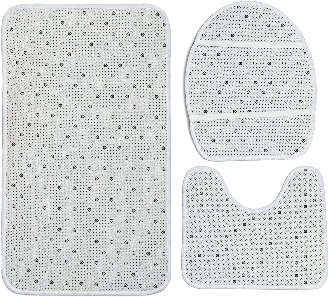 Bathroom Rug Set 3 Piece with Non-Slip Mats
