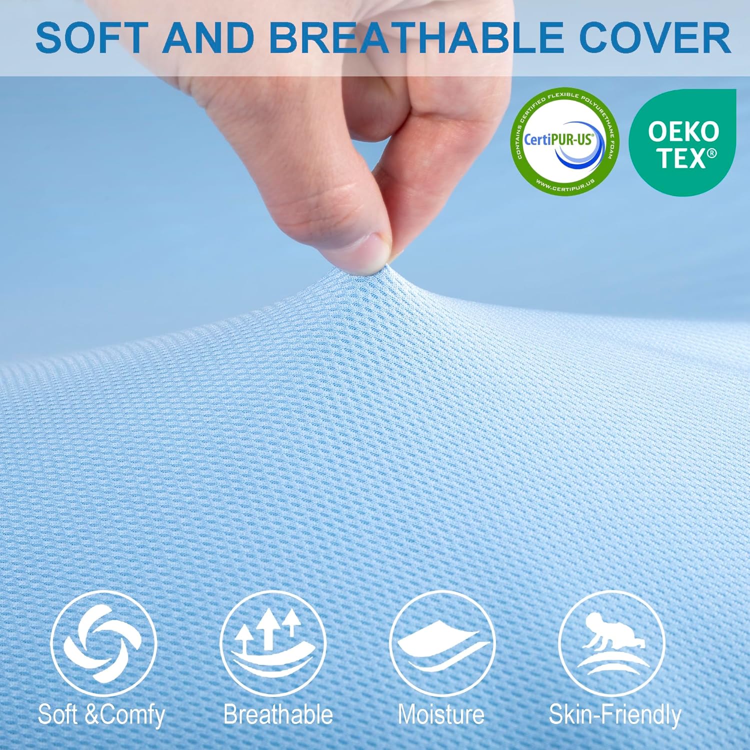 BreezeRest Cooling Gel Memory Foam Mattress Topper Twin XL