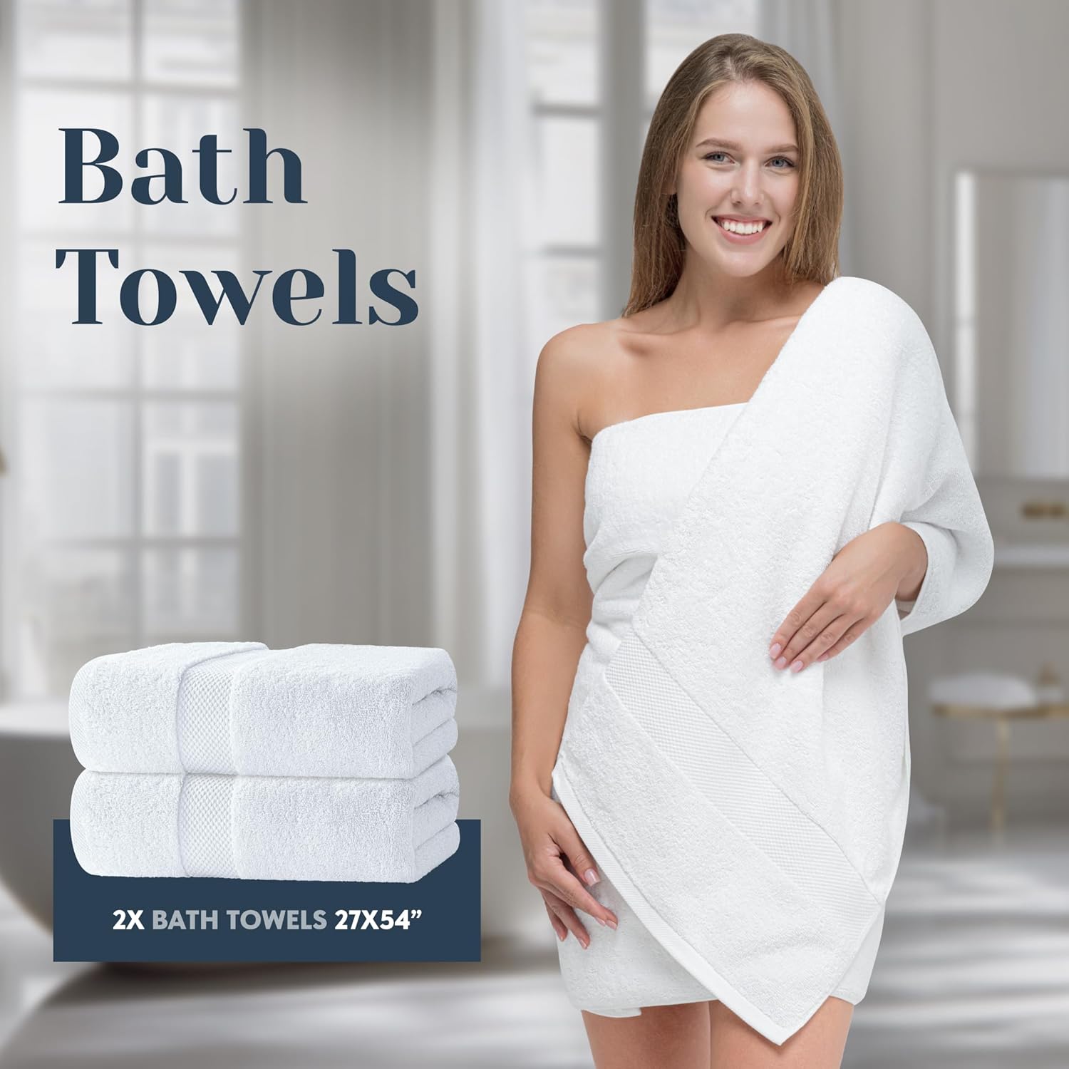 White Classic Luxury White Towel Set of 8
