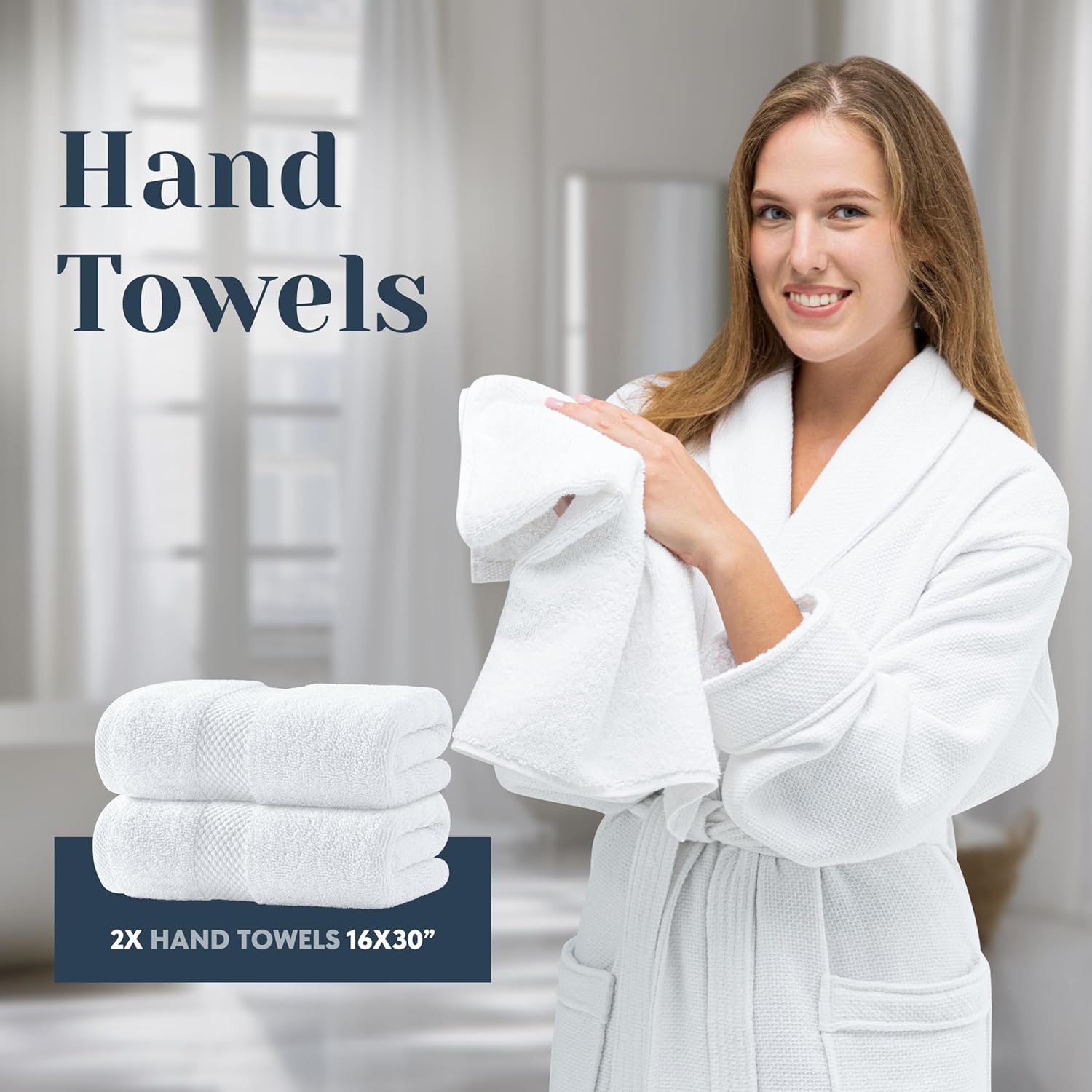 White Classic Luxury White Towel Set of 8