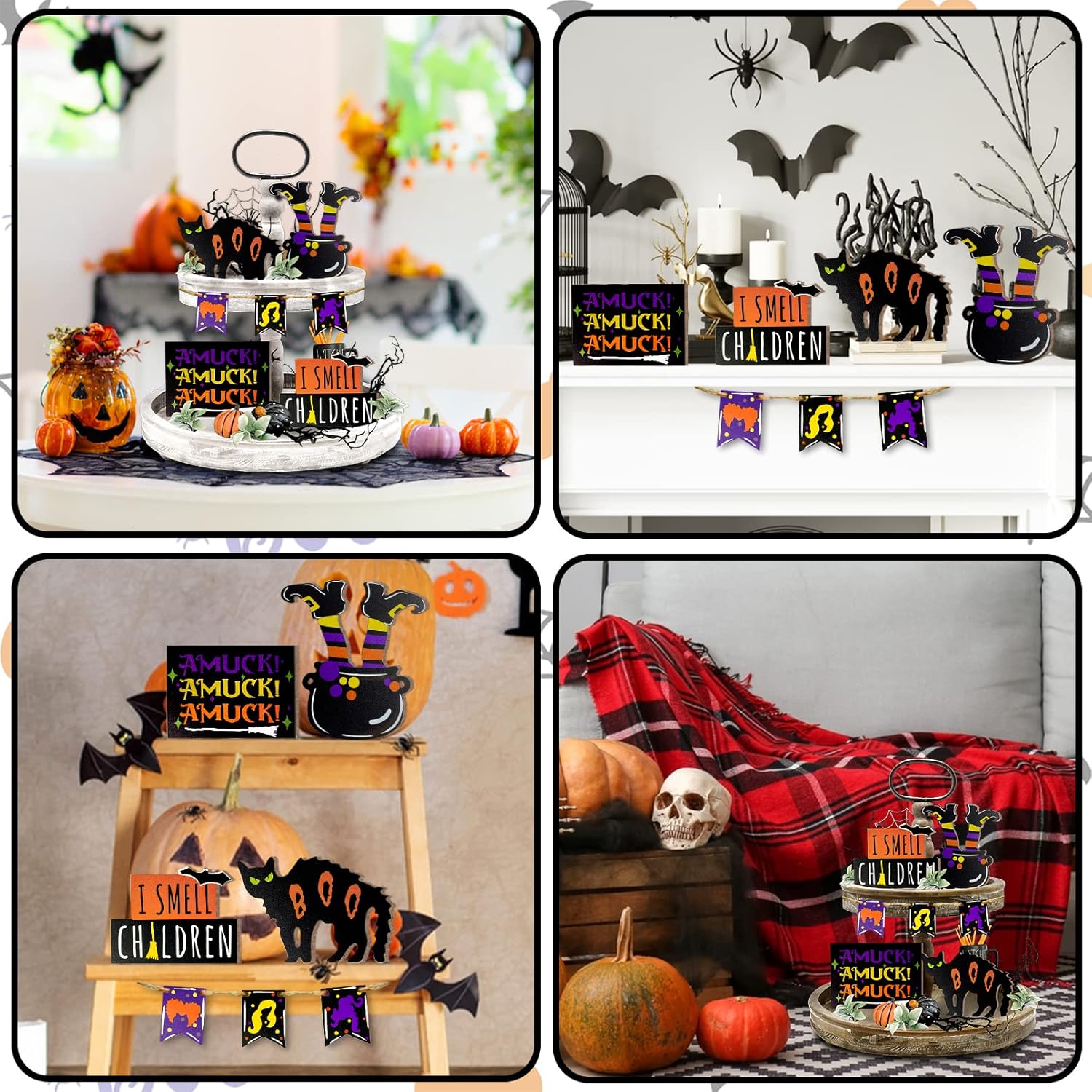 Halloween Tiered Tray Decor Set 7 Pieces
