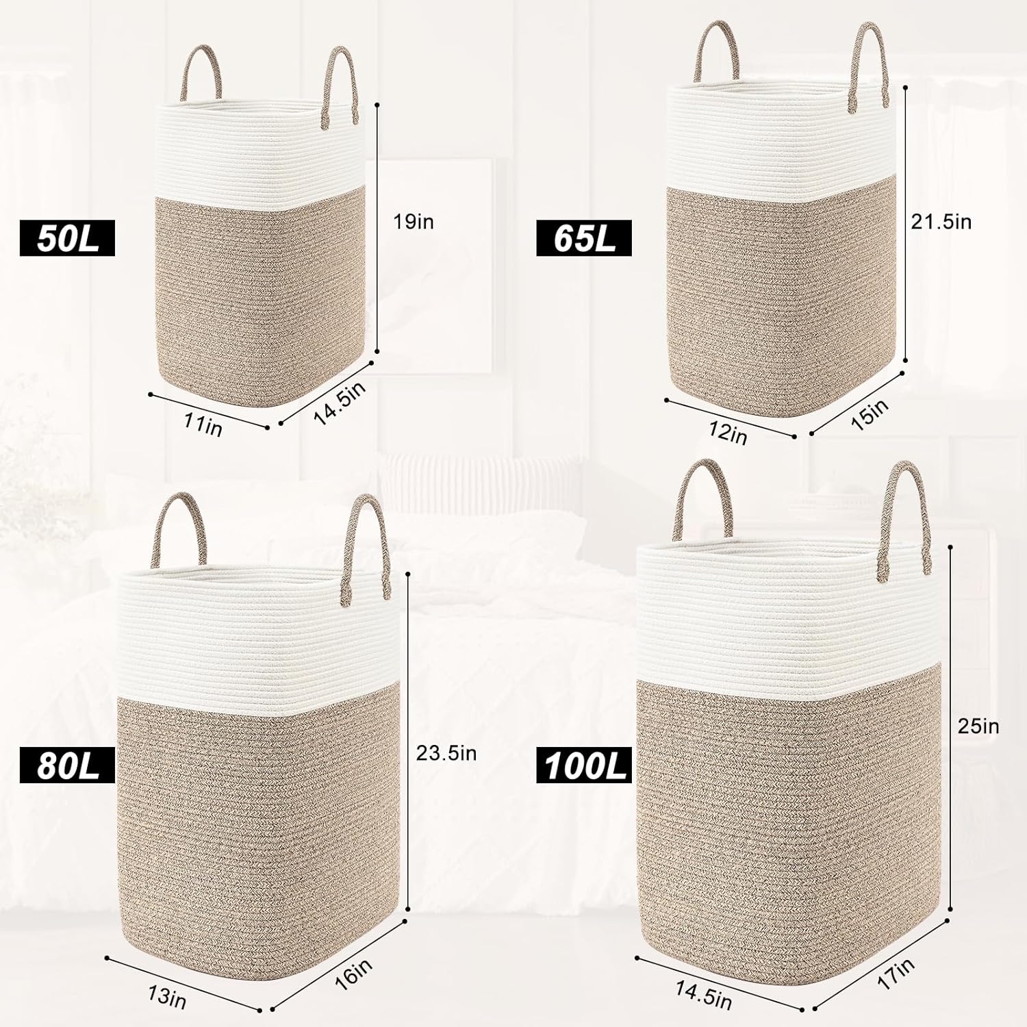 Wenmer Woven Laundry Basket with Beads Tassel