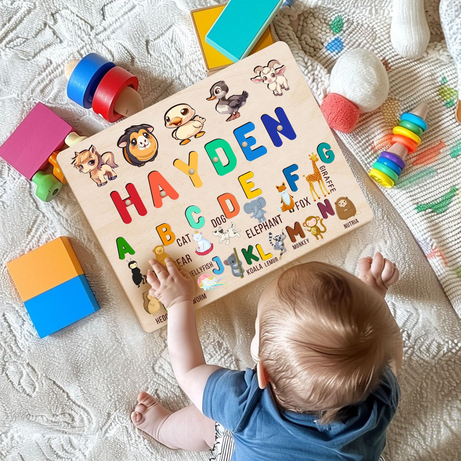 Personalized Wooden Name Puzzle For Kids 1-3