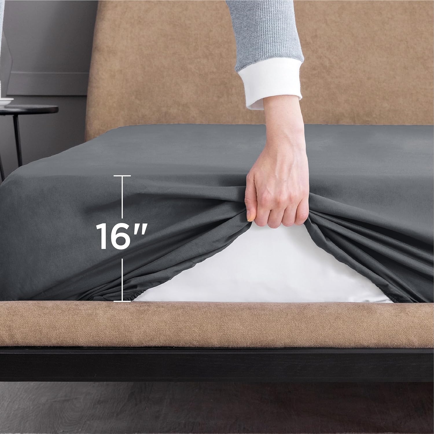 Bedsure Queen Fitted Sheet - Ultra Soft Microfiber Deep Pocket Fade Resistant