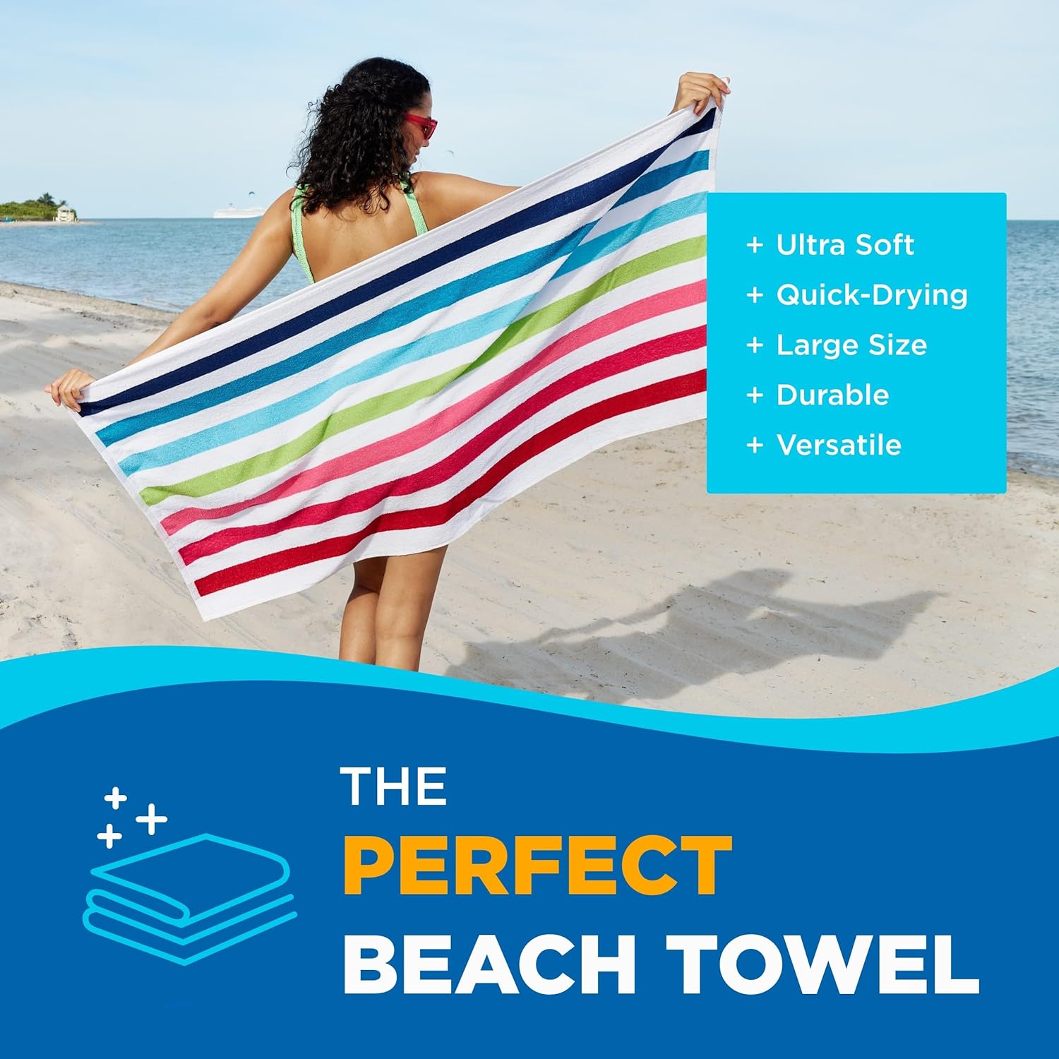 Ben Kaufman Cabana Stripe Beach Pool Towel 6 Pack