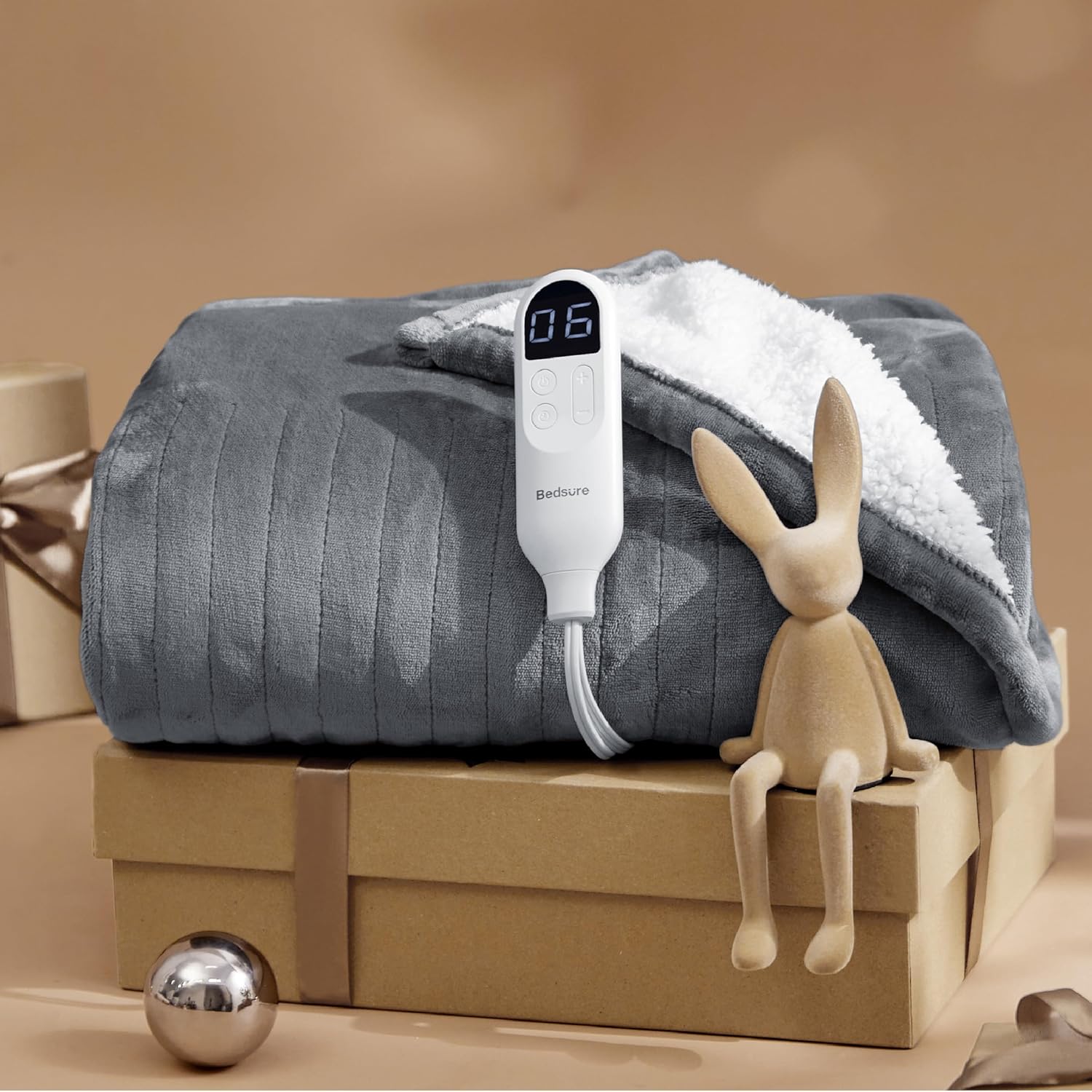 Bedsure Heated Throw Blanket with 6 Heating Levels
