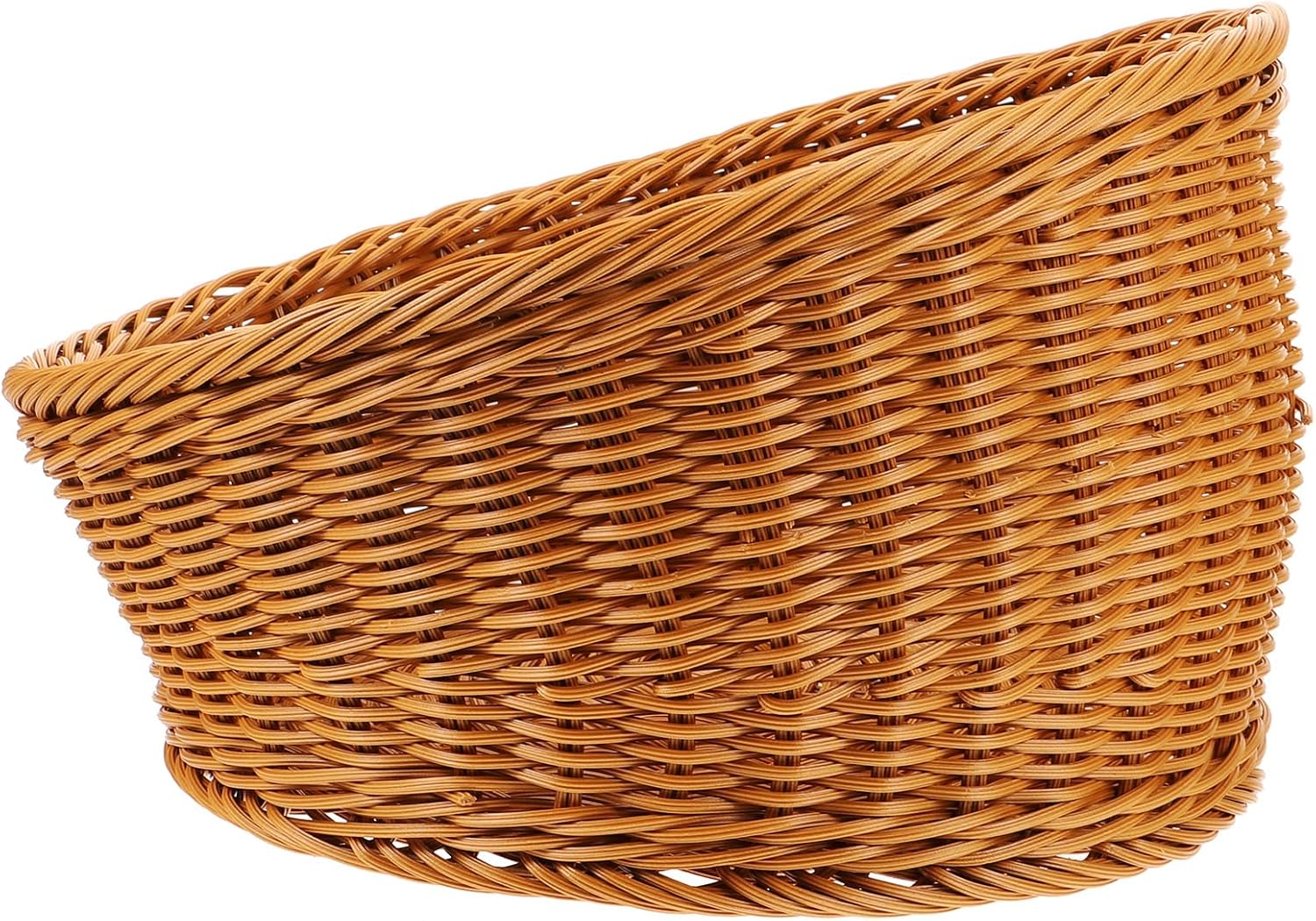 Amosfun Artificial Wicker Bread Basket Round Food Storage Basket 12x12x75 Inch
