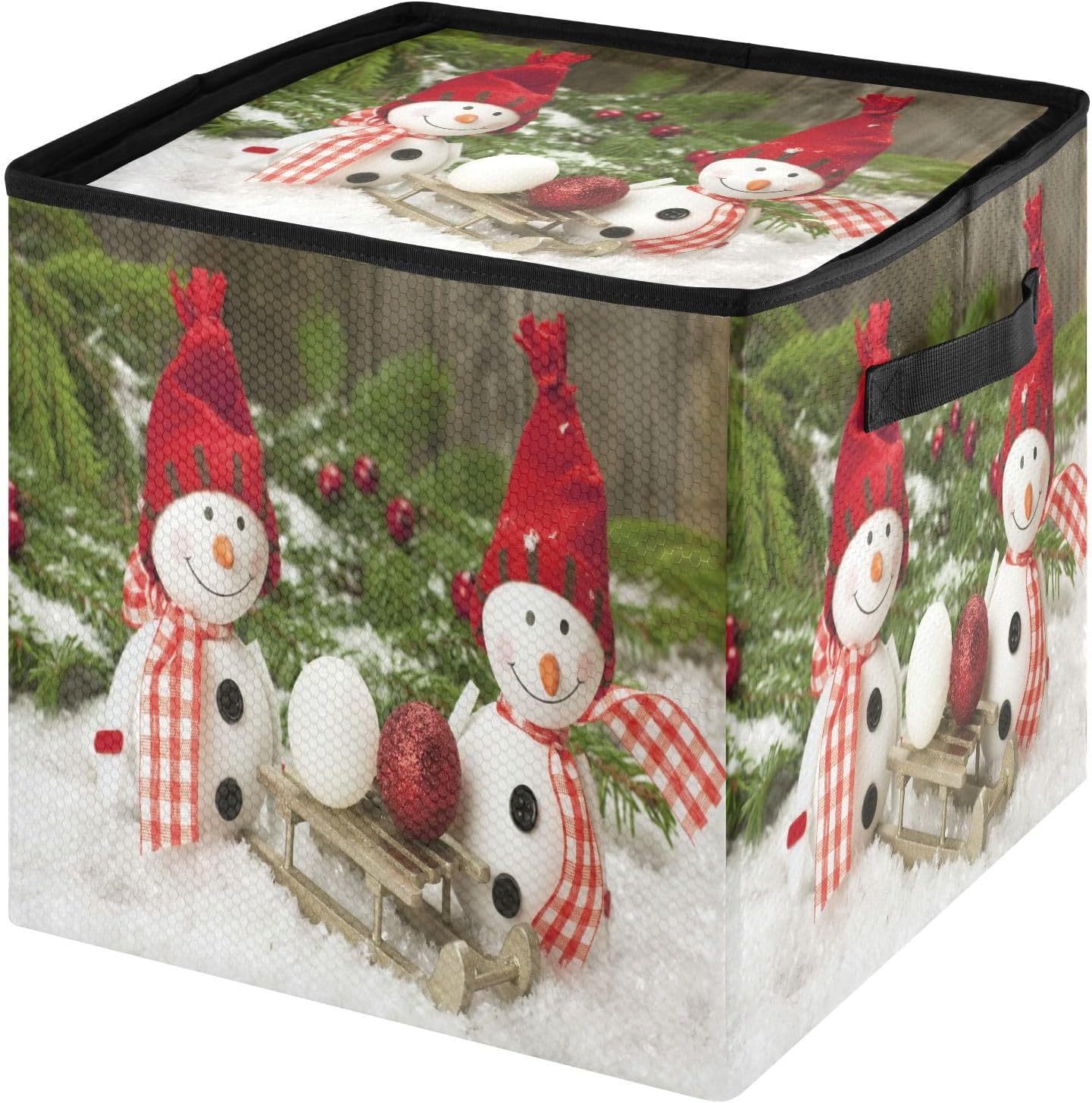 Christmas Snowman Candle Storage Box with Zipper
