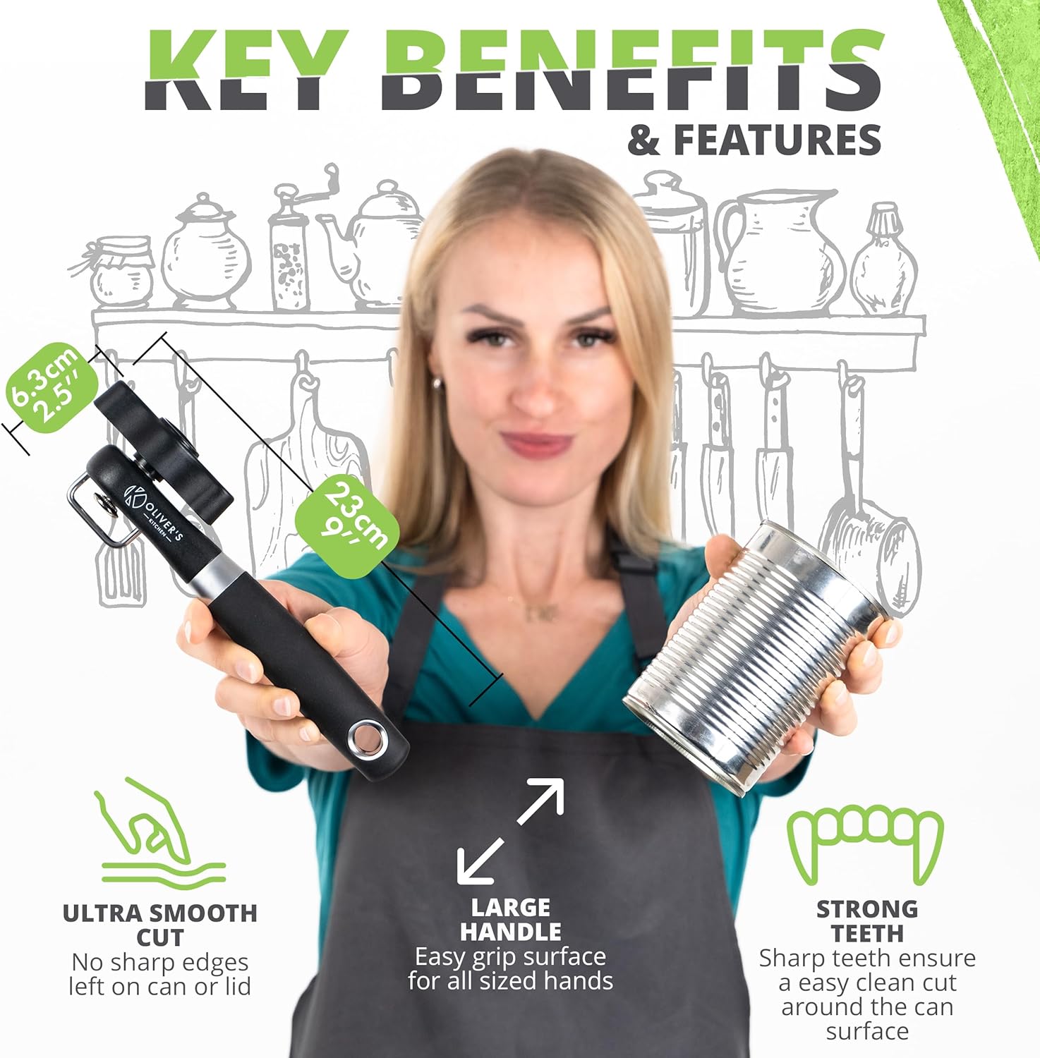 Olivers Kitchen Premium Safety Can Opener 1
