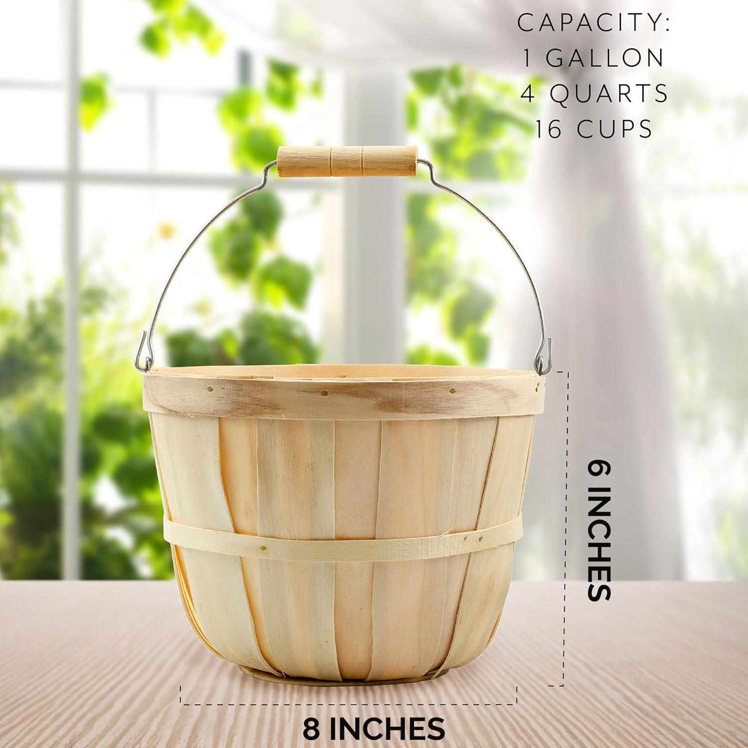 Cornucopia Brands Round Wooden Baskets 2-Pack Natural