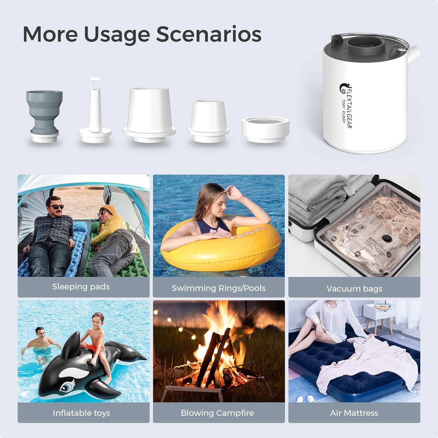 FLEXTAILGEAR Ultra Mini Air Pump with USB Rechargeable Battery