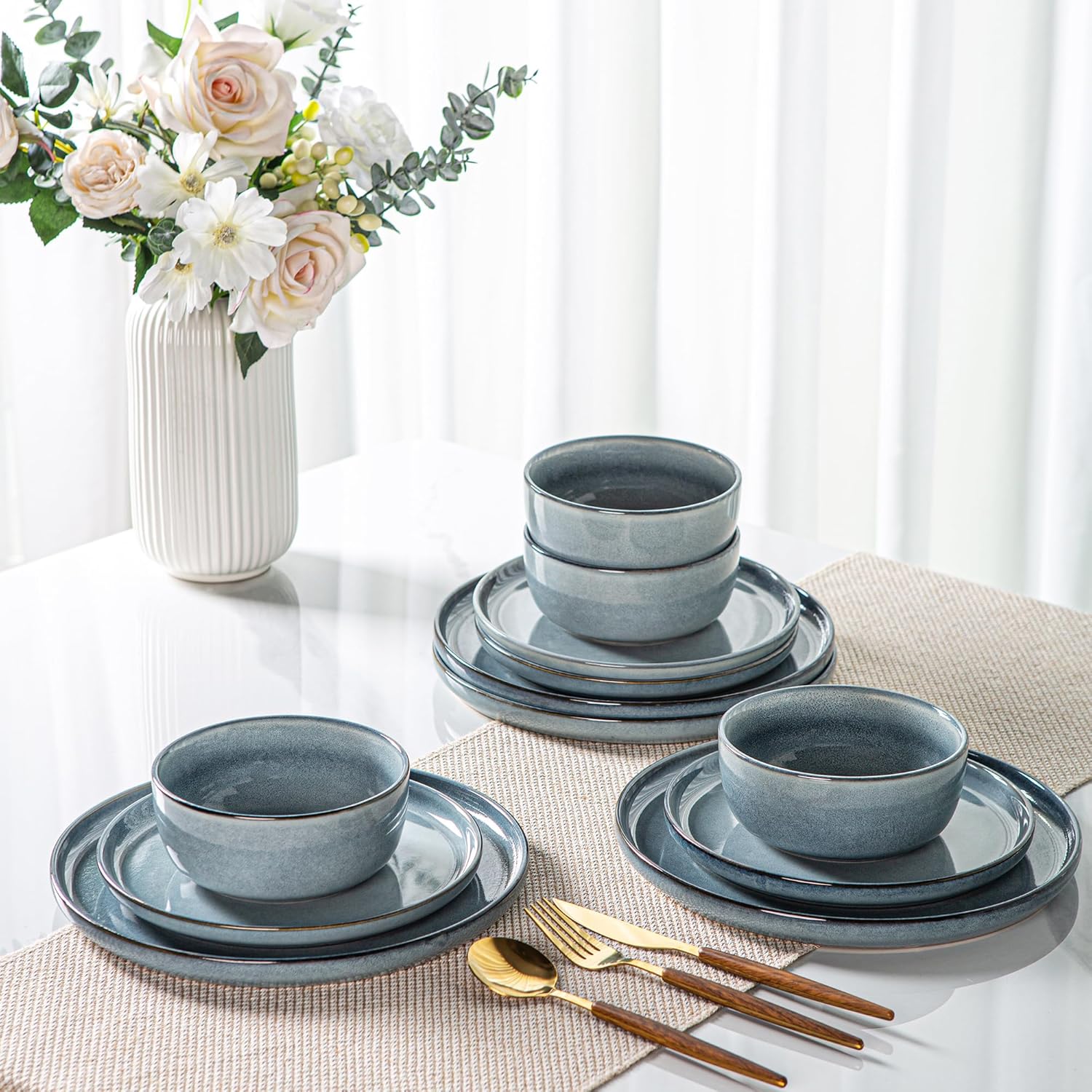 AmorArc Stoneware Dinnerware Set for 6