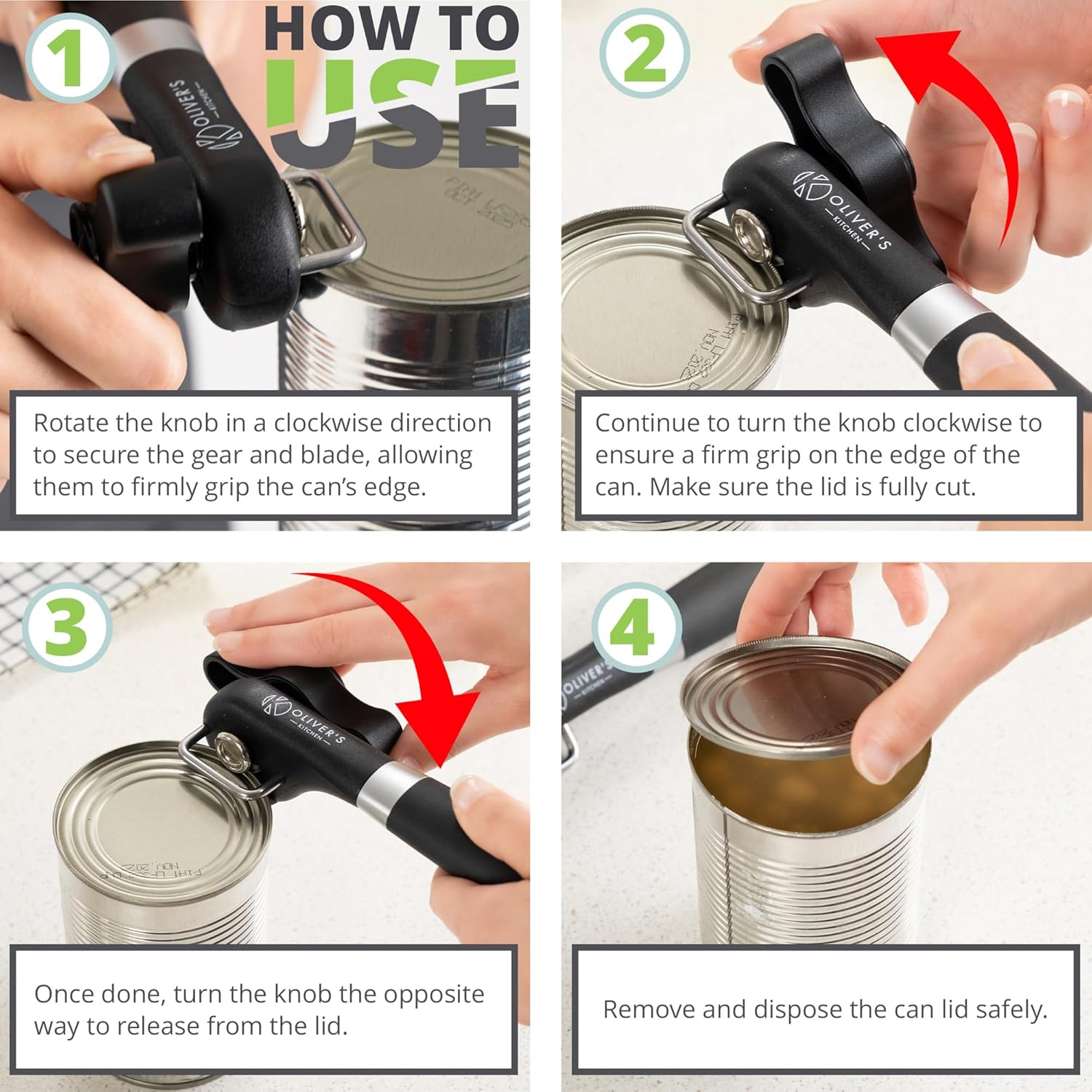 Olivers Kitchen Premium Safety Can Opener 1