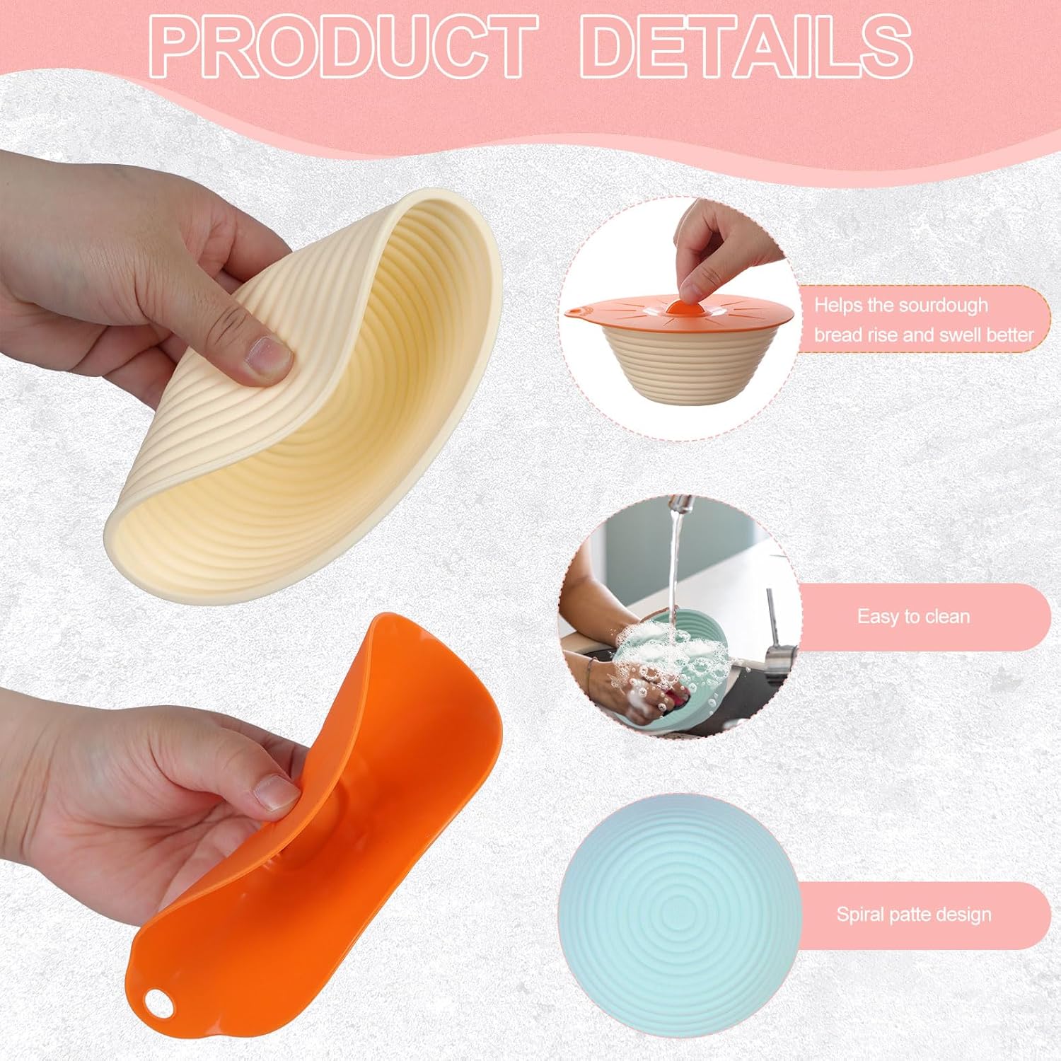 16 Pcs Mini Silicone Bread Proofing Baskets with Lids