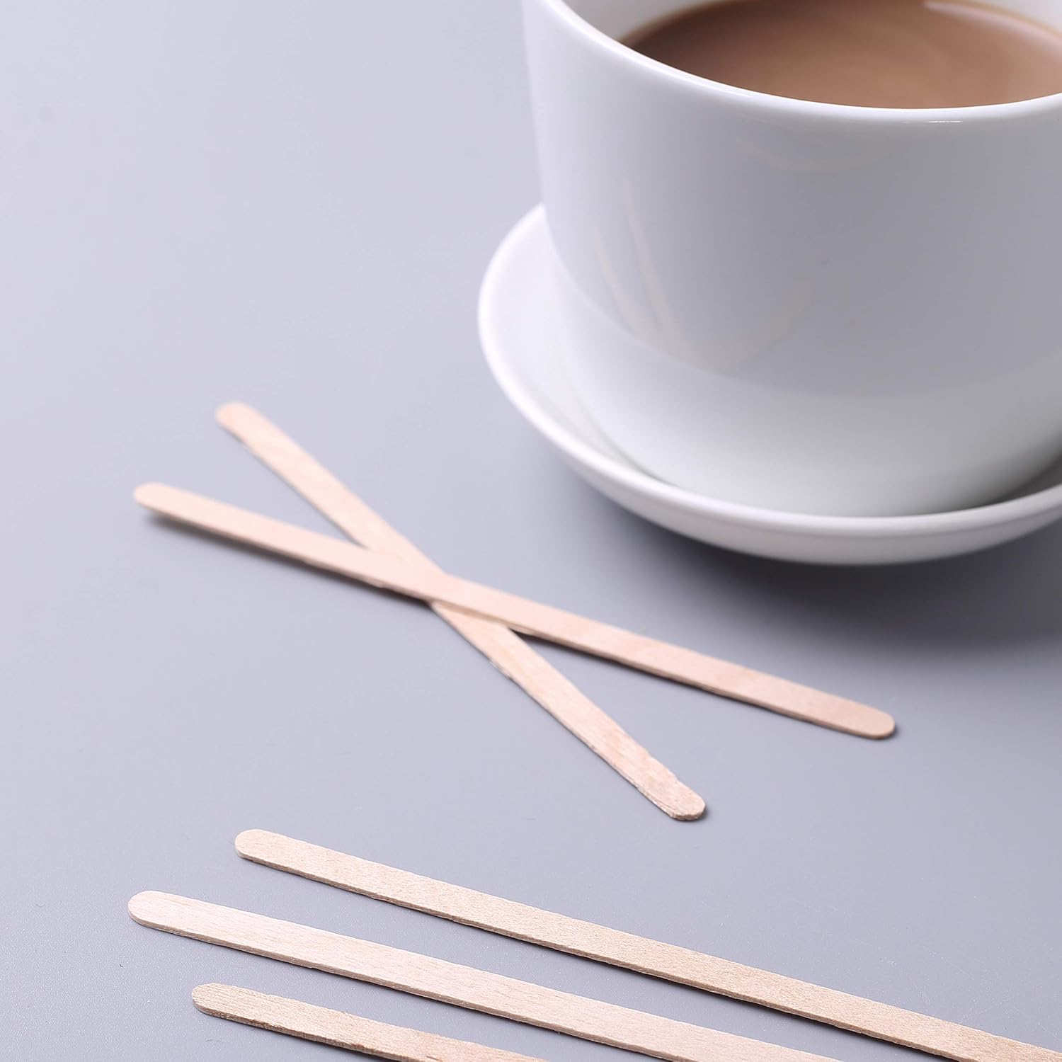 2000 pcs 45 Inch Natural Brown Birch Wooden Coffee Stirrers for Events