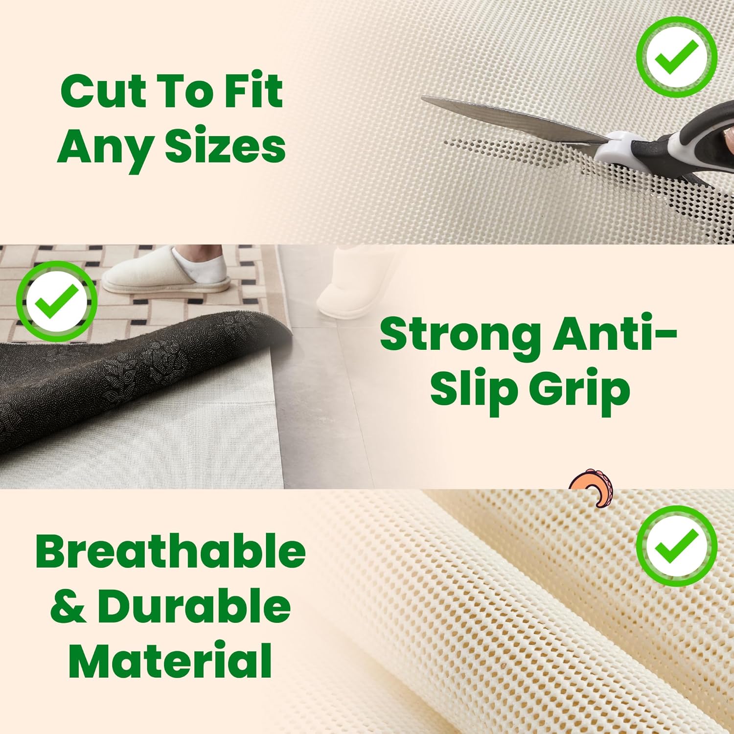 ECOHomes Non Slip Mattress Gripper Pad for Twin Size