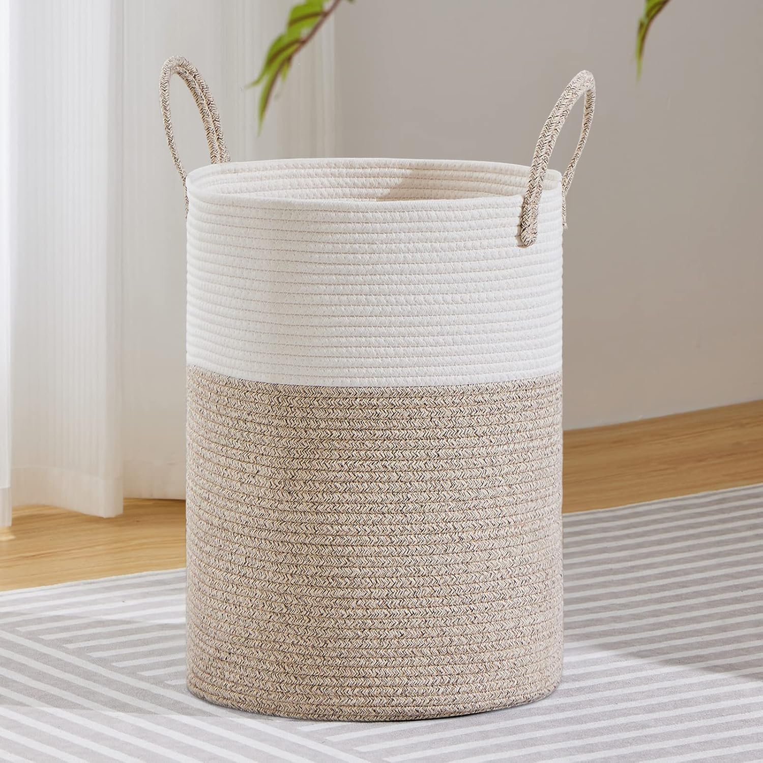 VIPOSCO Large Laundry Hamper with Woven Rope Design