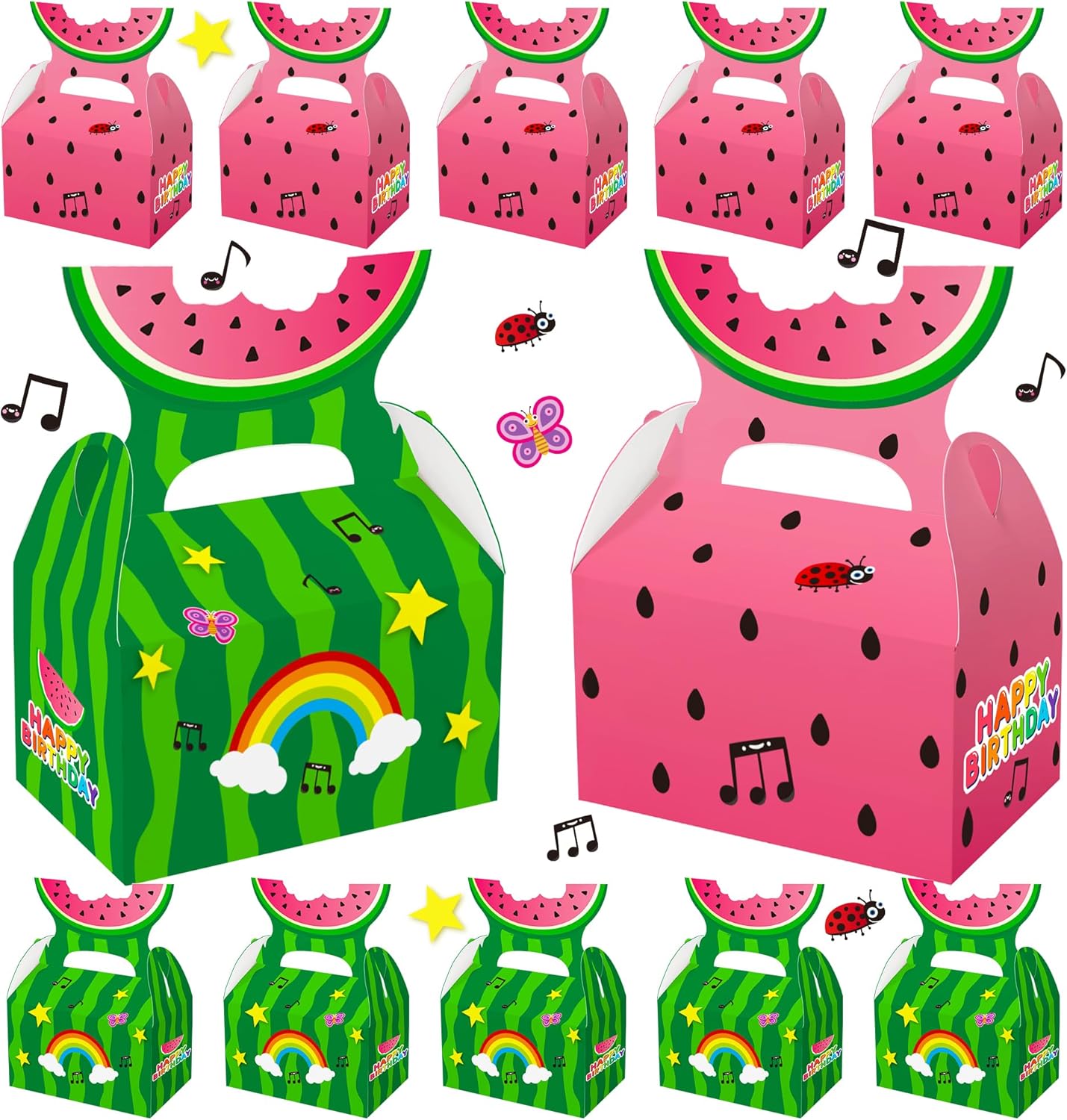 Cartoon Melon Party Goodie Bags 16 Pcs for Kids