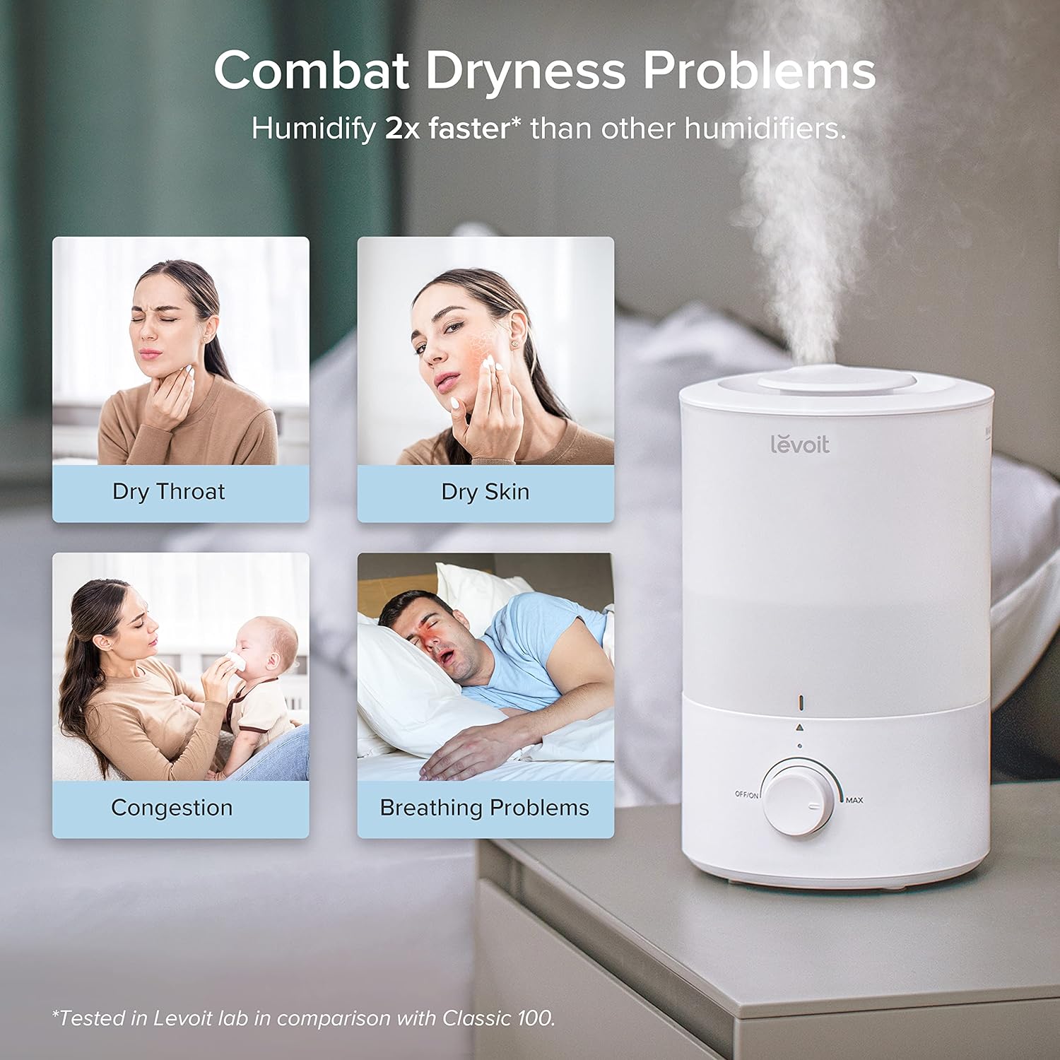 LEVOIT Humidifier Cool Mist Top Fill for Bedroom