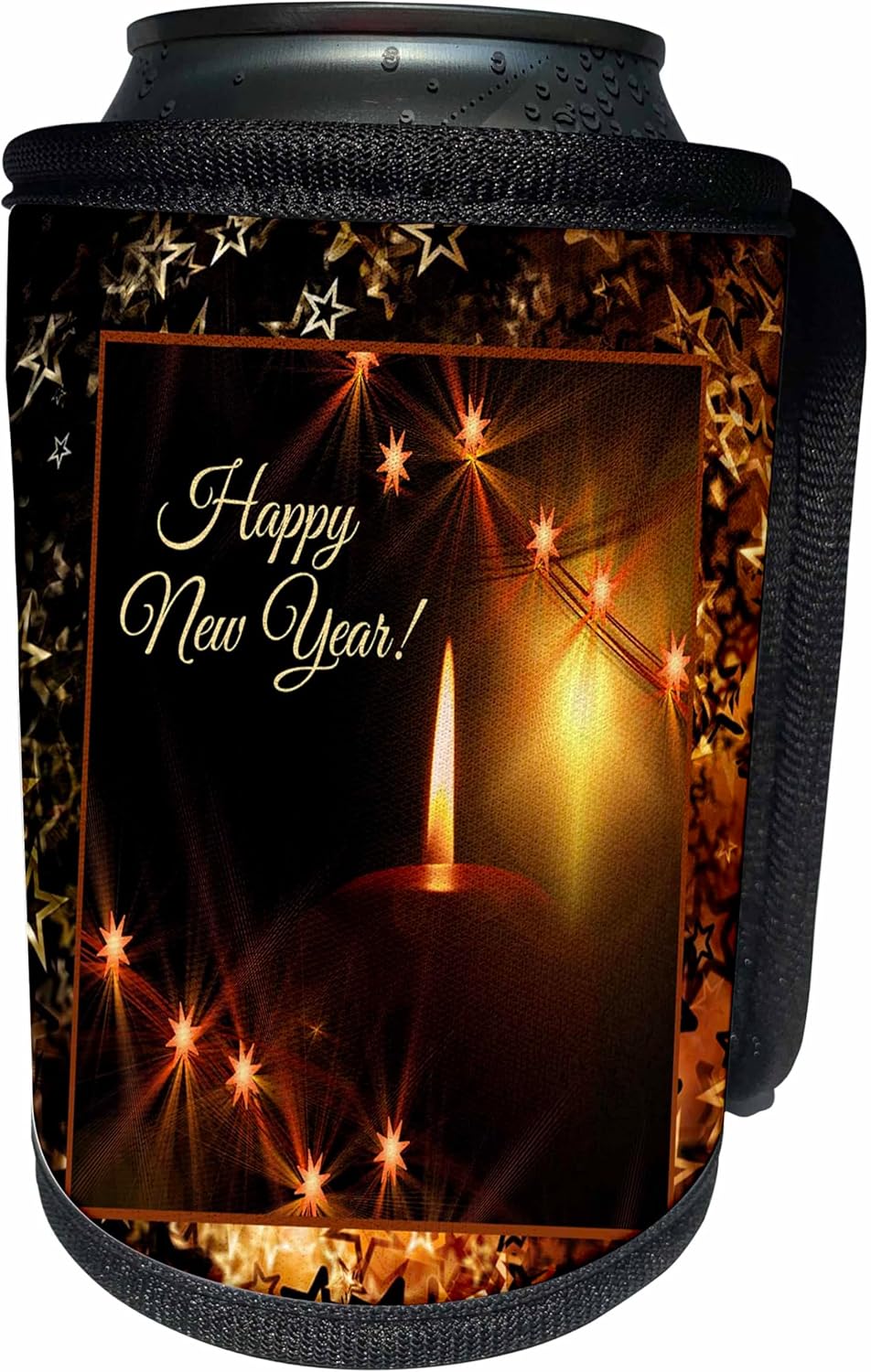 3dRose Can Cooler Wrap - Star Frame Candle Design
