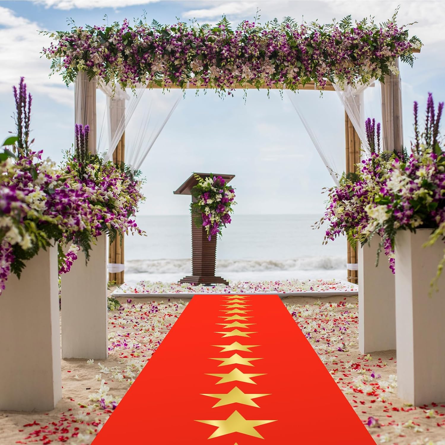 Timgle Red Plastic Carpet Runner for Party Decorations