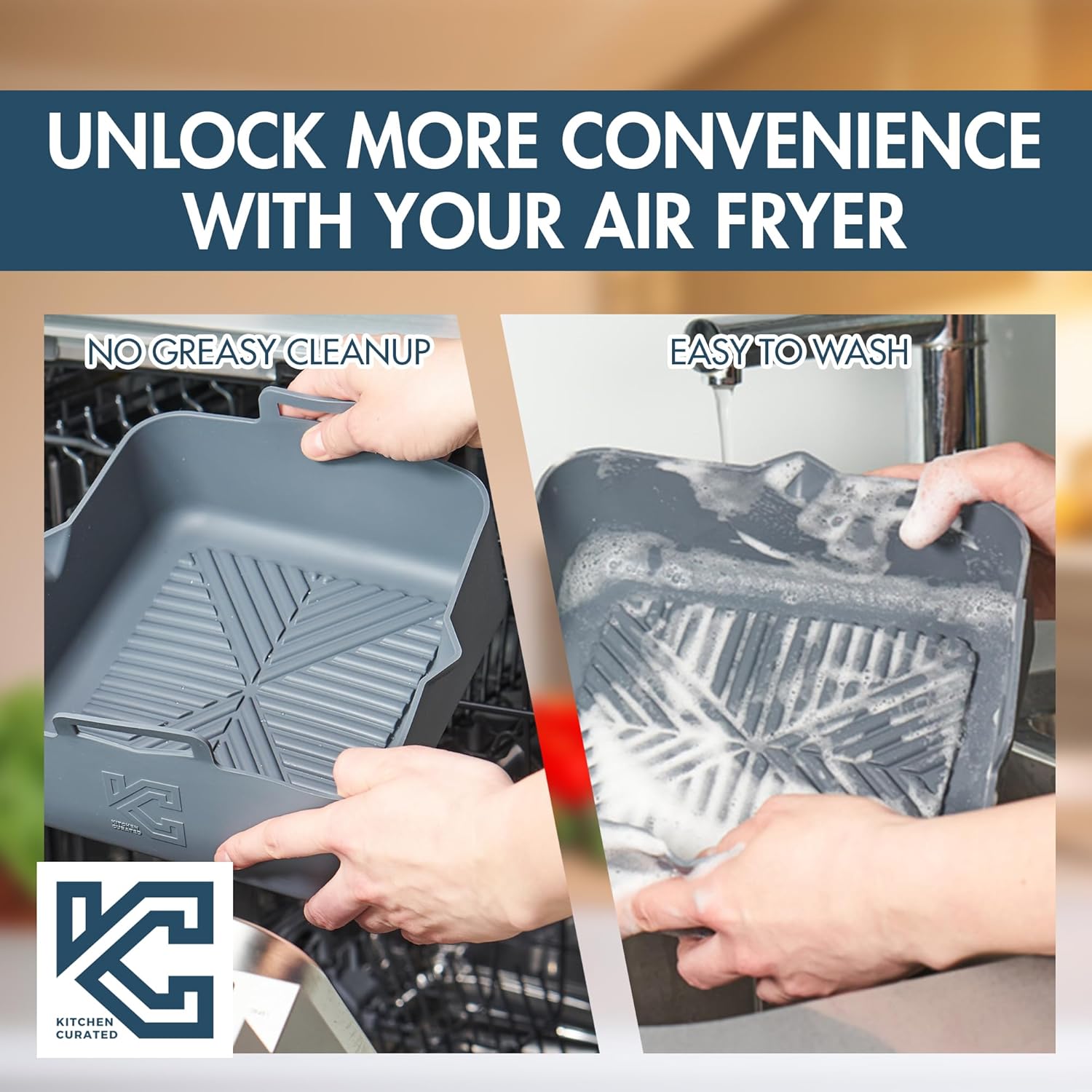 2-Piece Reusable Silicone Air Fryer Liners for Cosori