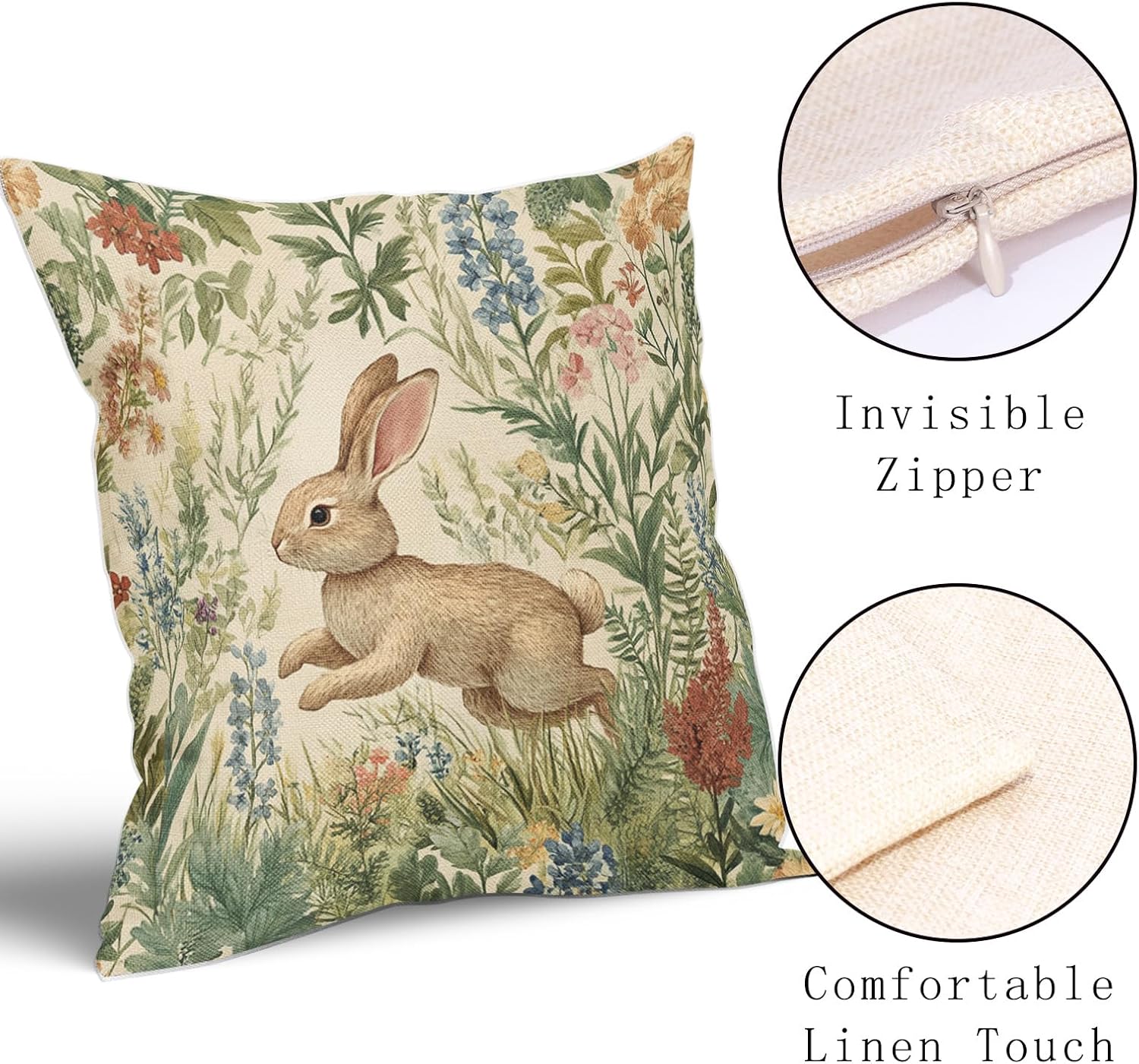 Spring Floral Pillow Covers Set of 2 16x16 Inch