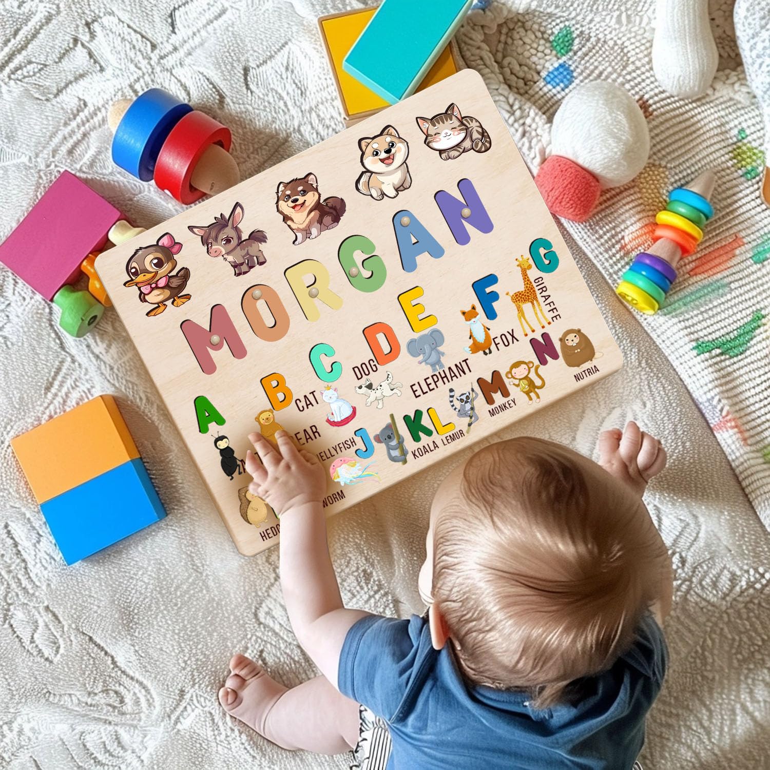Personalized Wooden Name Puzzles for Toddlers 1-3