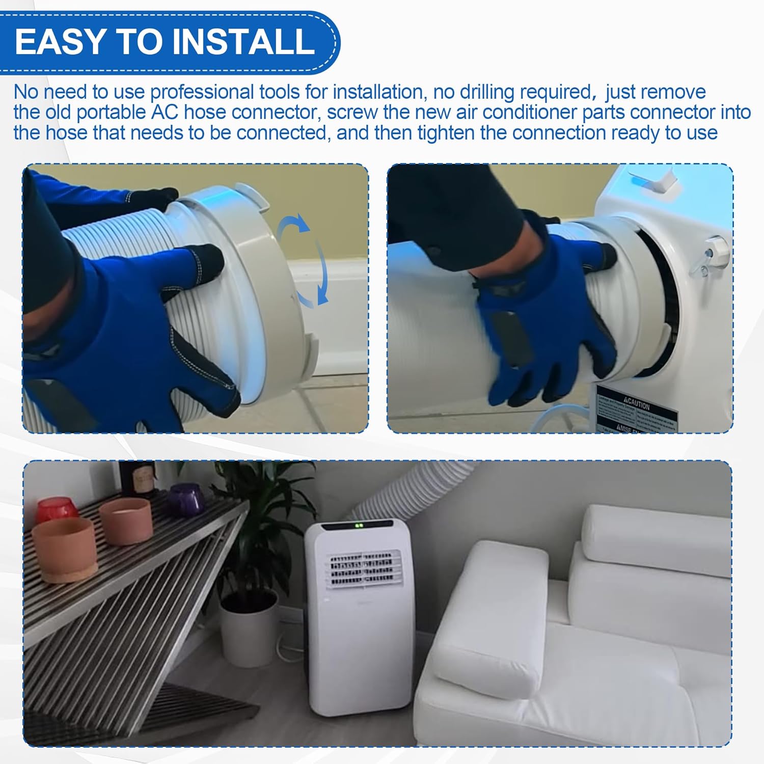 59 Inch Portable AC Hose Coupler Exhaust Adapter