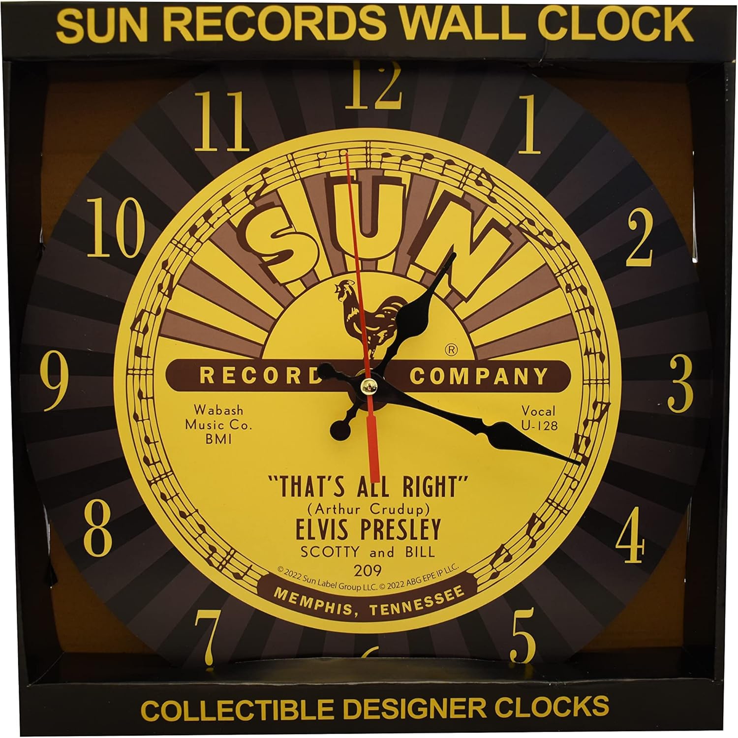 Sun Records Elvis Presley Wall Clock