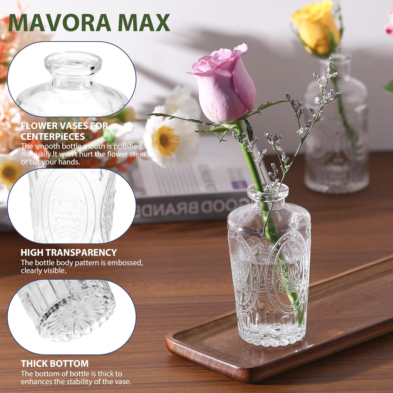 Mavora Max Clear Bud Vases 32-Pack Set