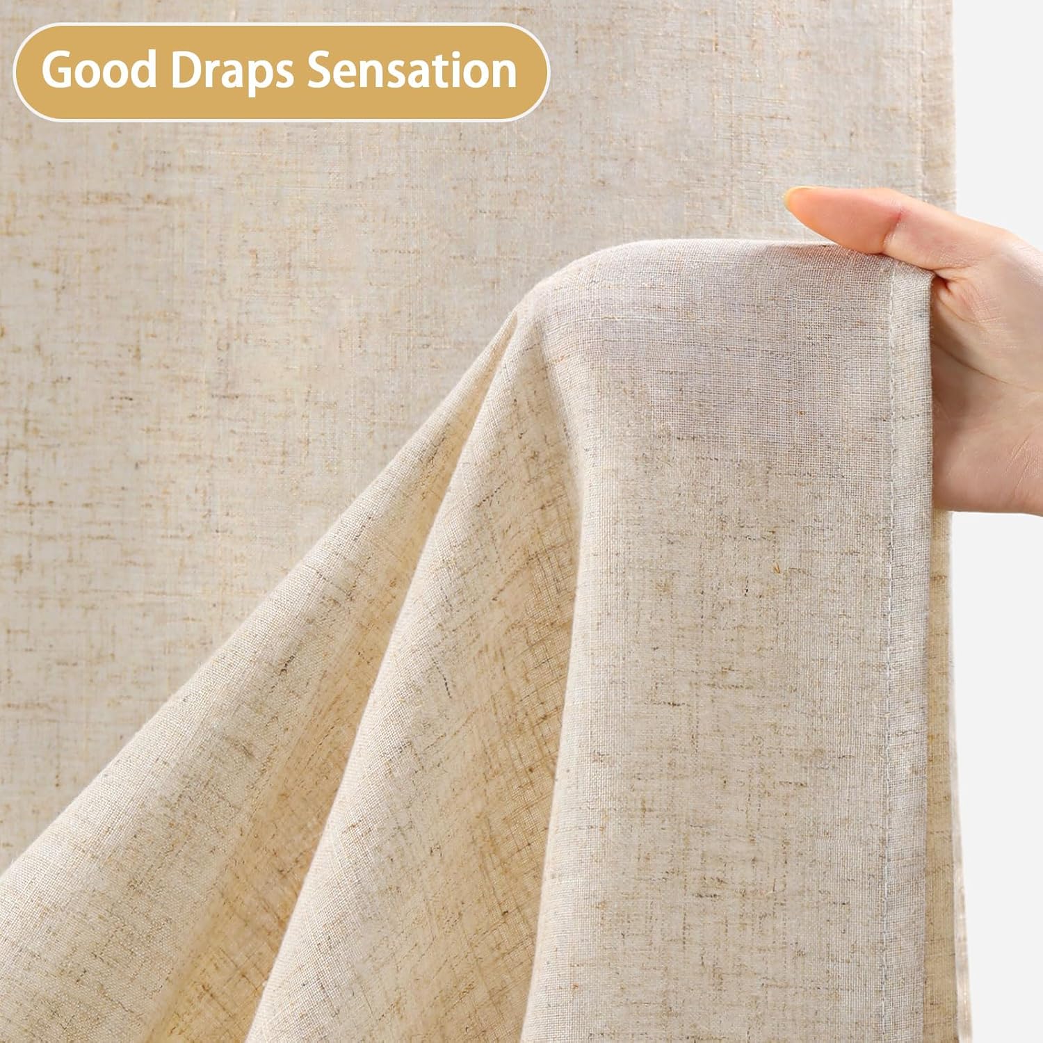 Awellife Linen Shower Curtain Set 72x72 Inch